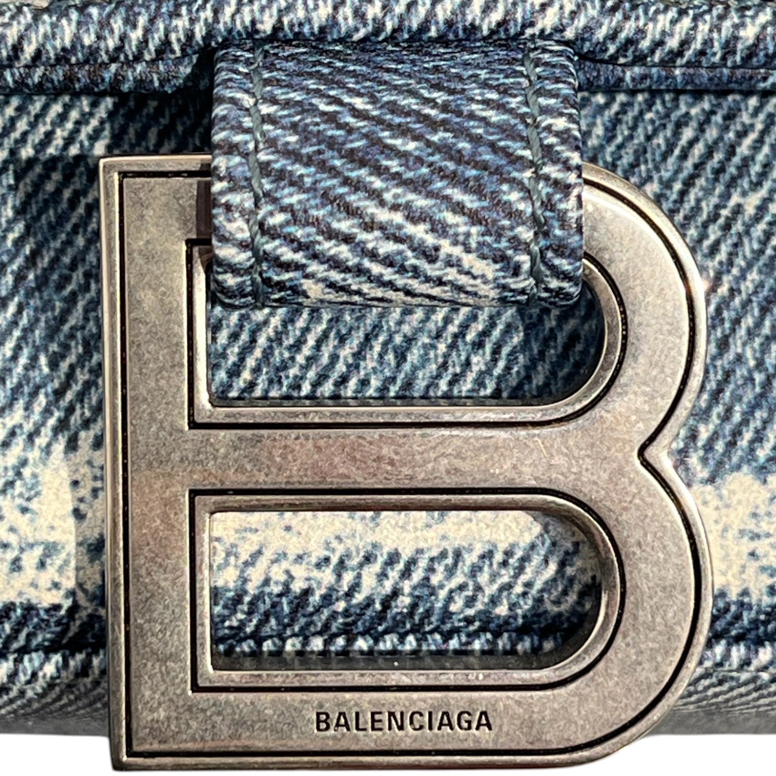 BALENCIAGA/Clutch Bag/Denim/BLU/HOURGLASS SMALL TOP BAG view 5