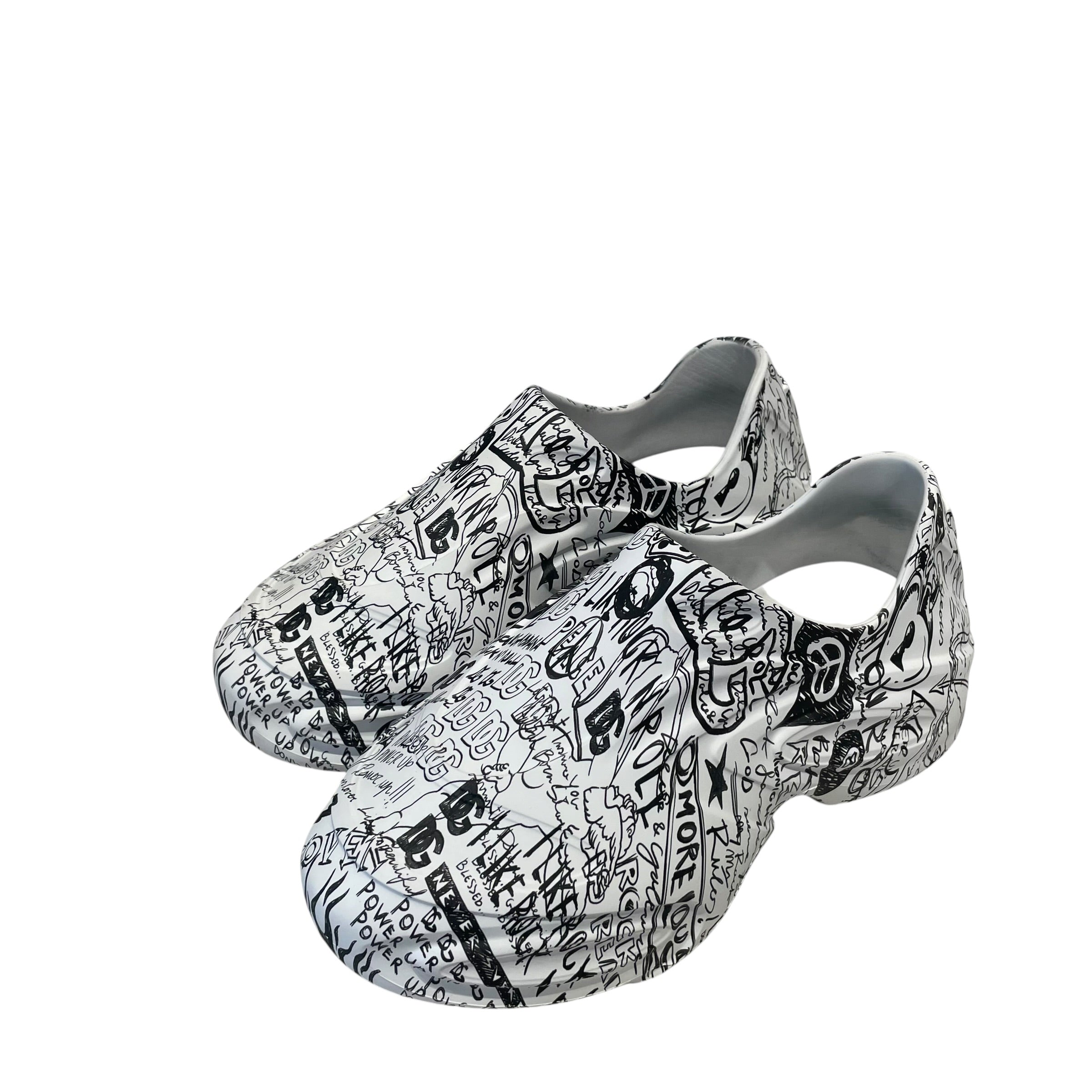 DOLCE&GABBANA/Low-Sneakers/EU 42/Graphic/Cotton/WHT/D&G Graffiti Sneakers view 2