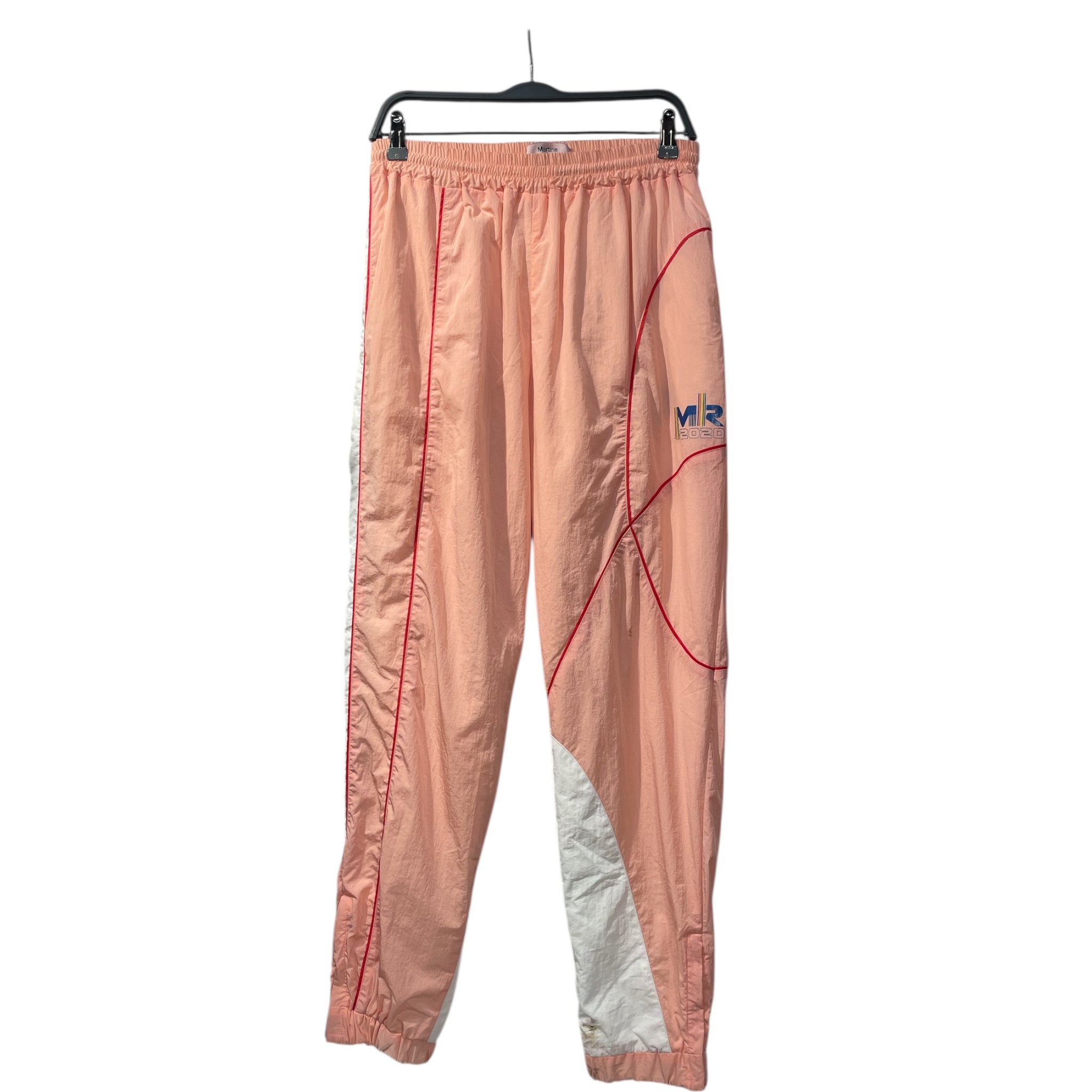 MARTINE ROSE/Pants/L/Nylon/PNK/Stripe/RED/WHTE SIDE STRIPE view 1