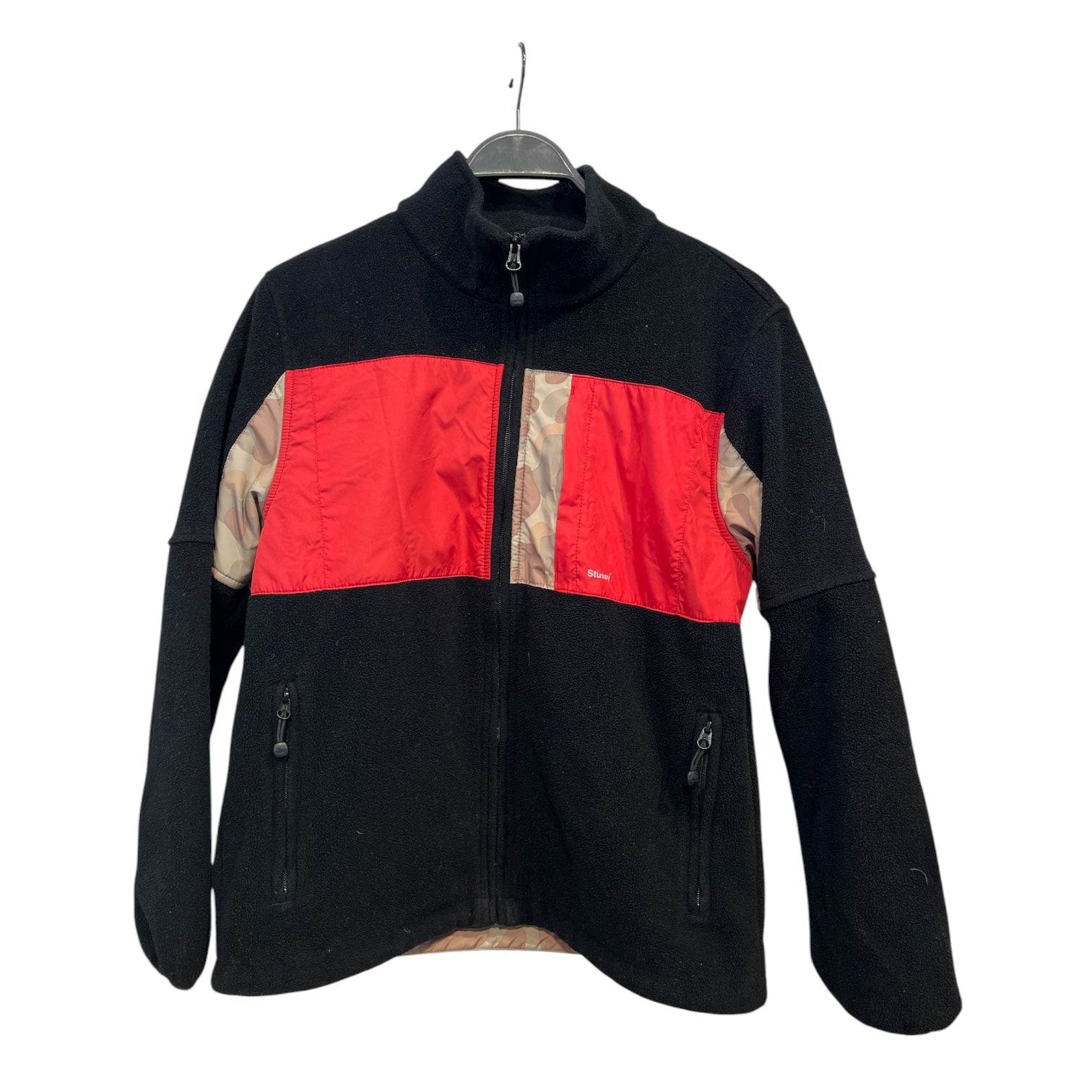 STUSSY/Jacket/S/Polyester/BLK/Red and Camo view 1