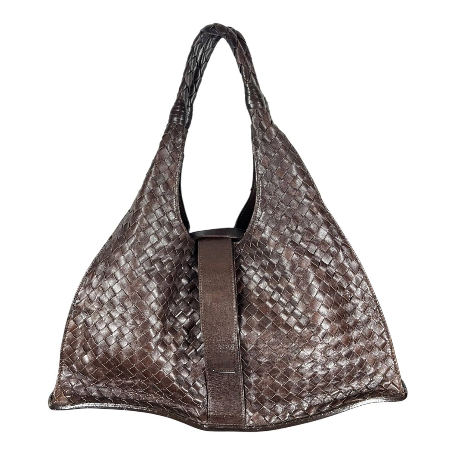 BOTTEGA VENETA/Hand Bag/Leather/BRW/Intrecciato Woven Hobo Bag view 1