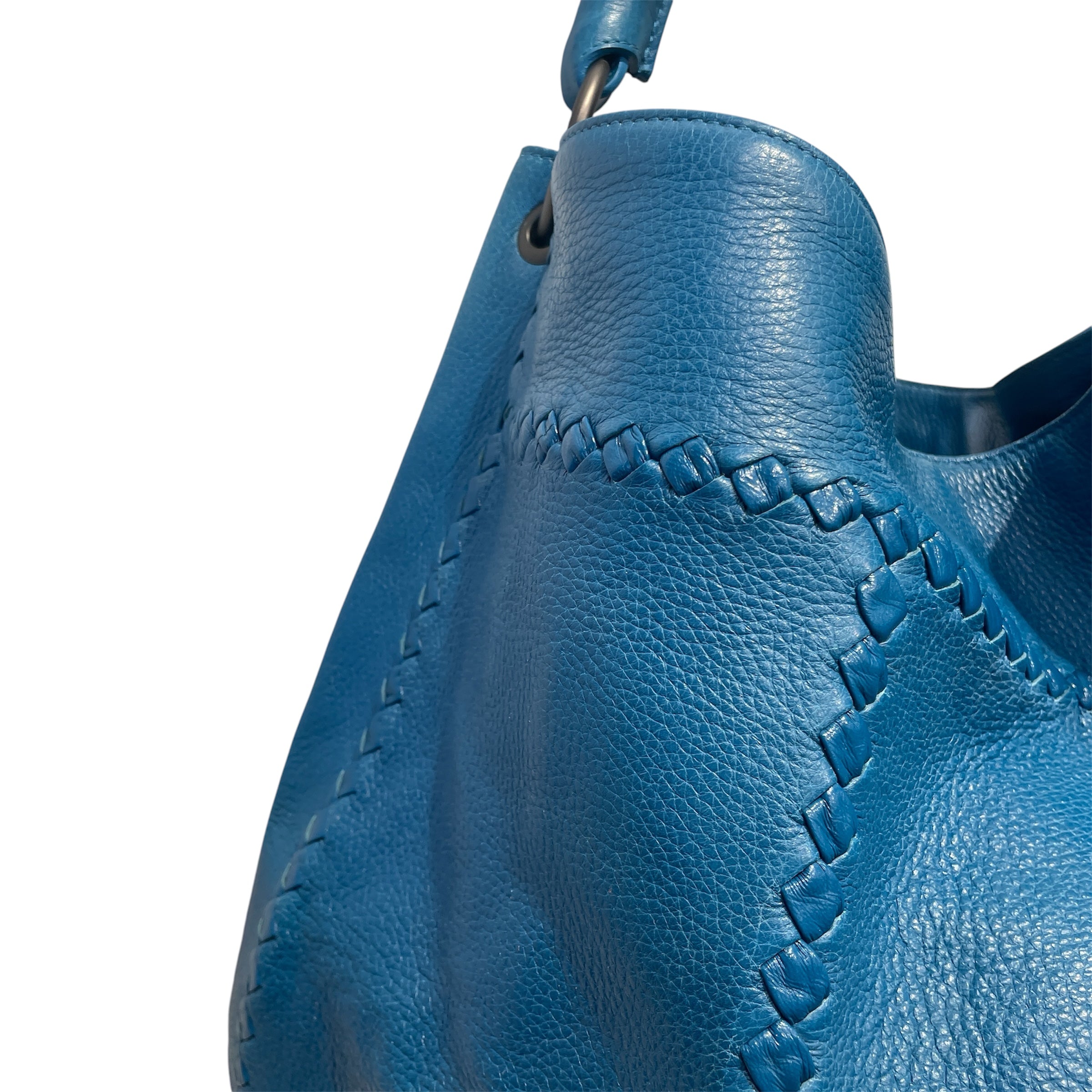 BOTTEGA VENETA/Tote Bag/Leather/BLU/INTRECCIATO CERVO HOBO view 2