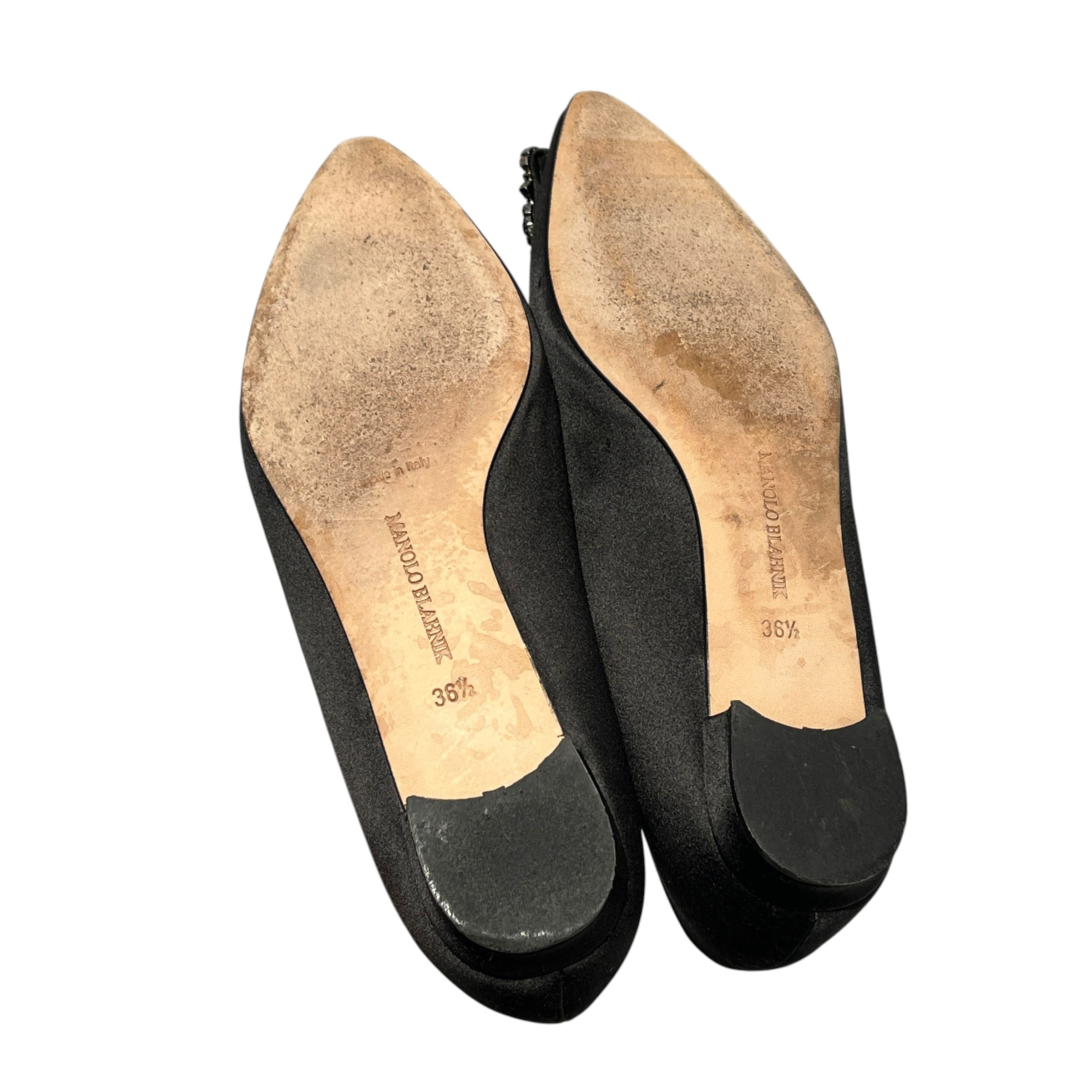 MANOLO BLAHNIK/Flat Shoes/EU 36.5/BLK/jewel flat view 16