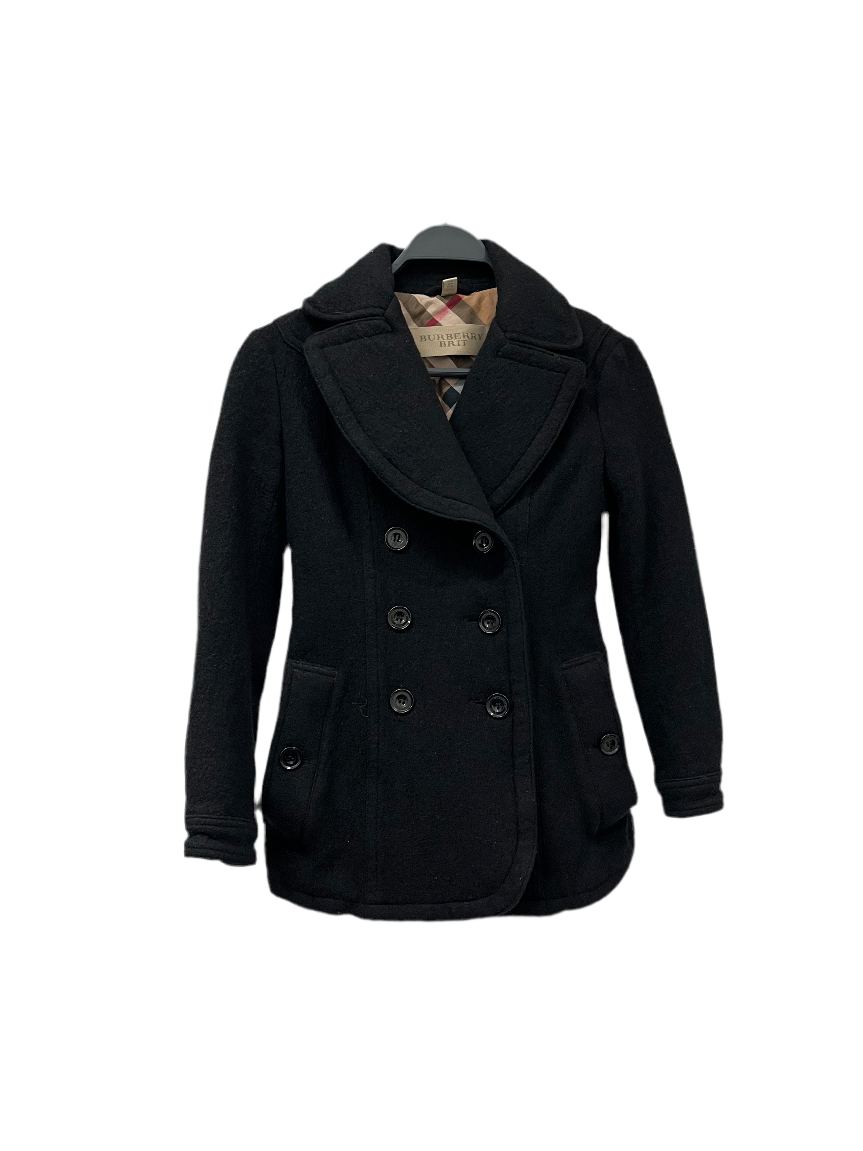 BURBERRY BRIT/Peacoat/2/Wool/BLK/DOUBLE BREASTED view 1
