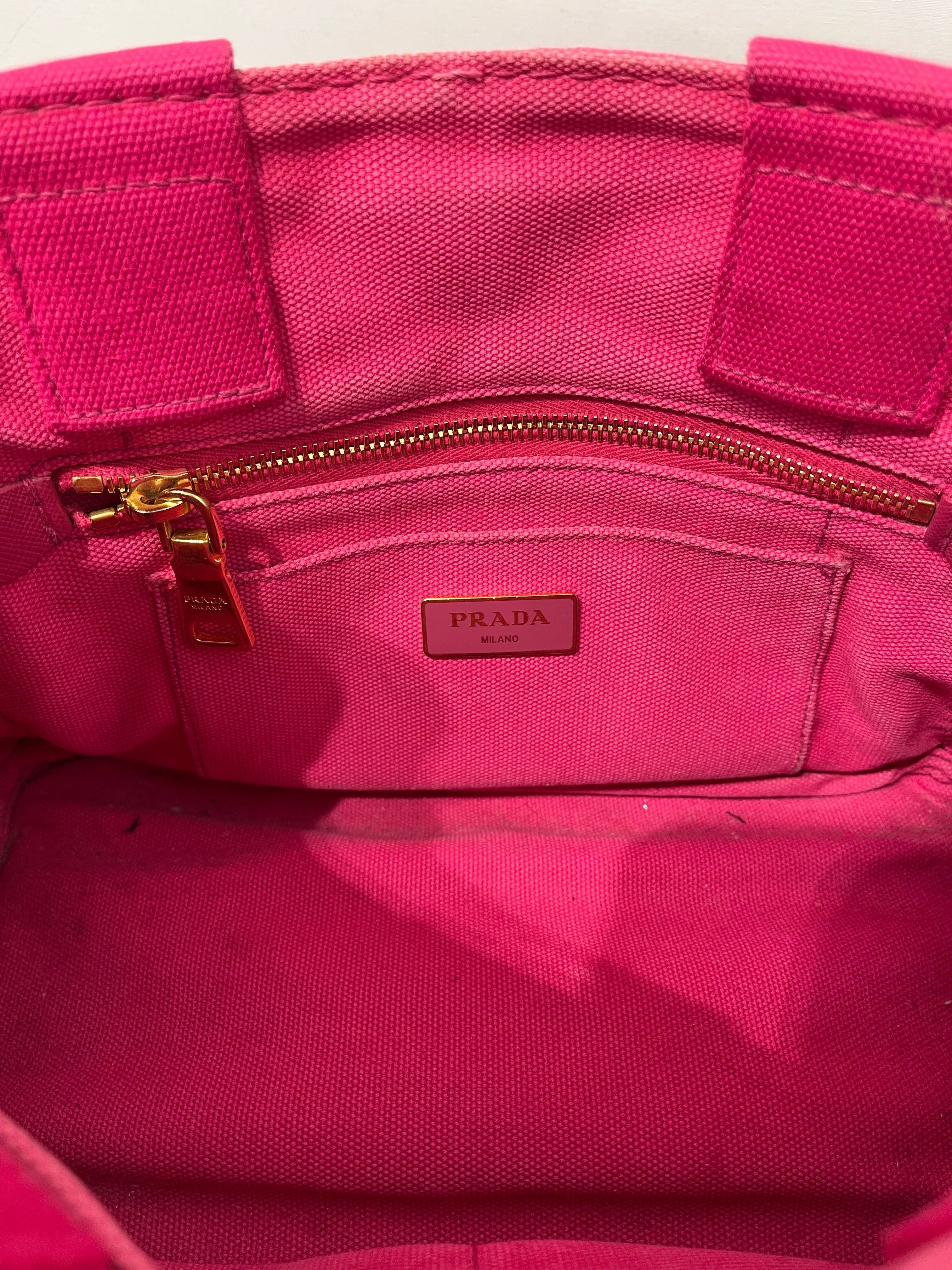 PRADA/Tote Bag/Cotton/PNK/CANAPA LOGO TOTE view 6