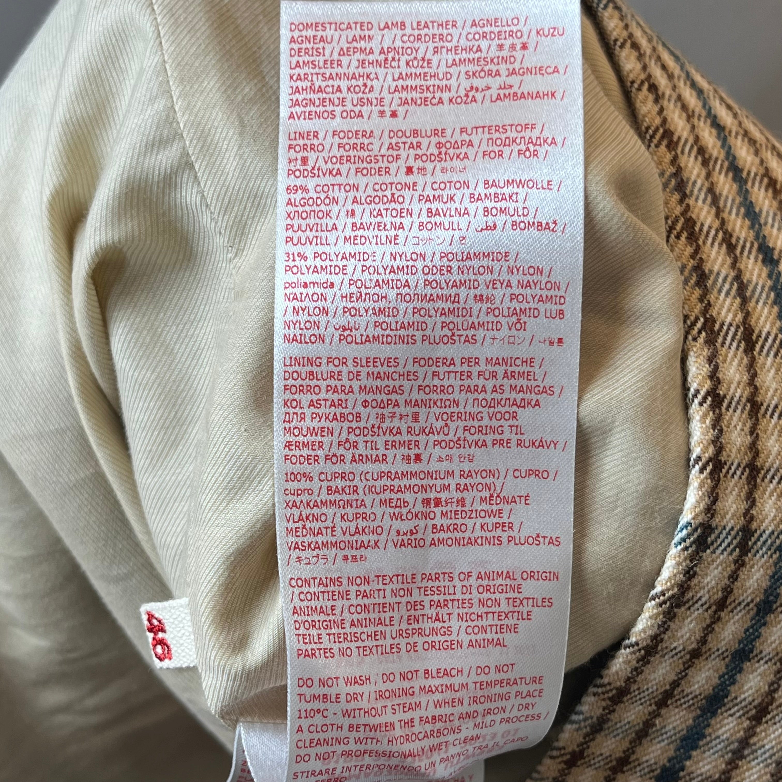 MARNI/Coat/46/Plaid/Wool/KHK/Single Breasted/Plaid Blue Suede Collar view 7