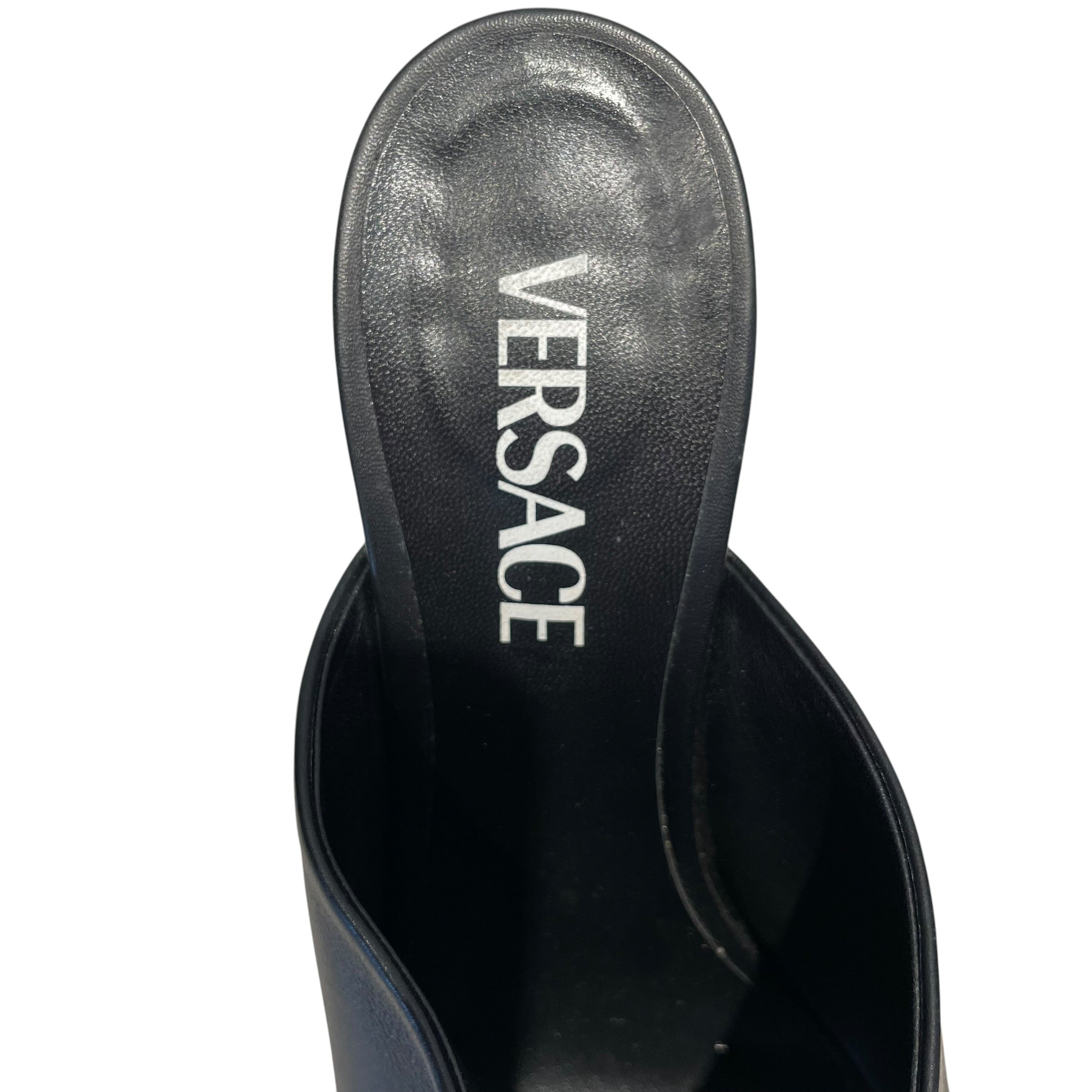 VERSACE/Heels/EU 39/Leather/BLK/Leather Medusa Heel view 3