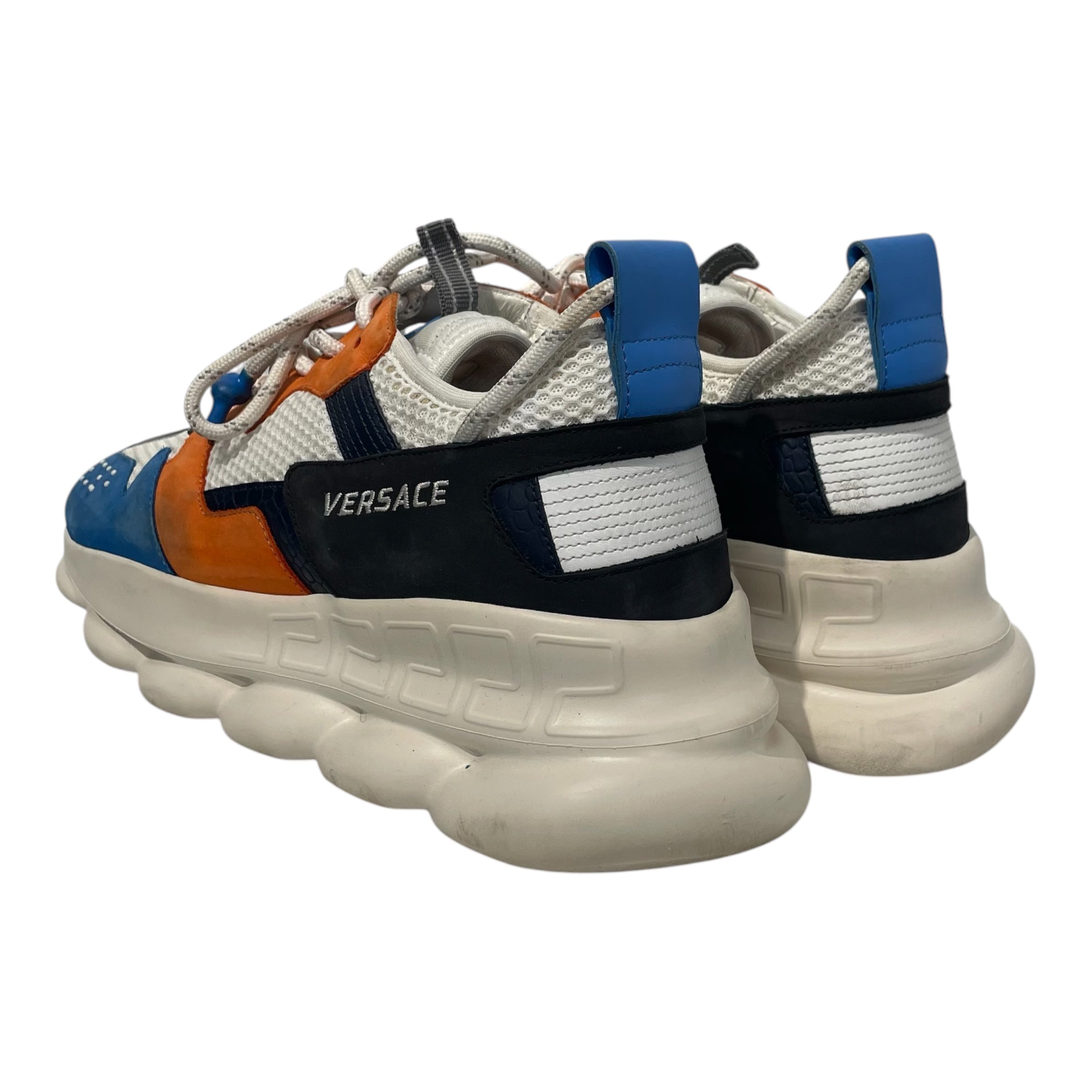 VERSACE/Low-Sneakers/EU 45/Nylon/BLU/blue orange chain reaction view 2