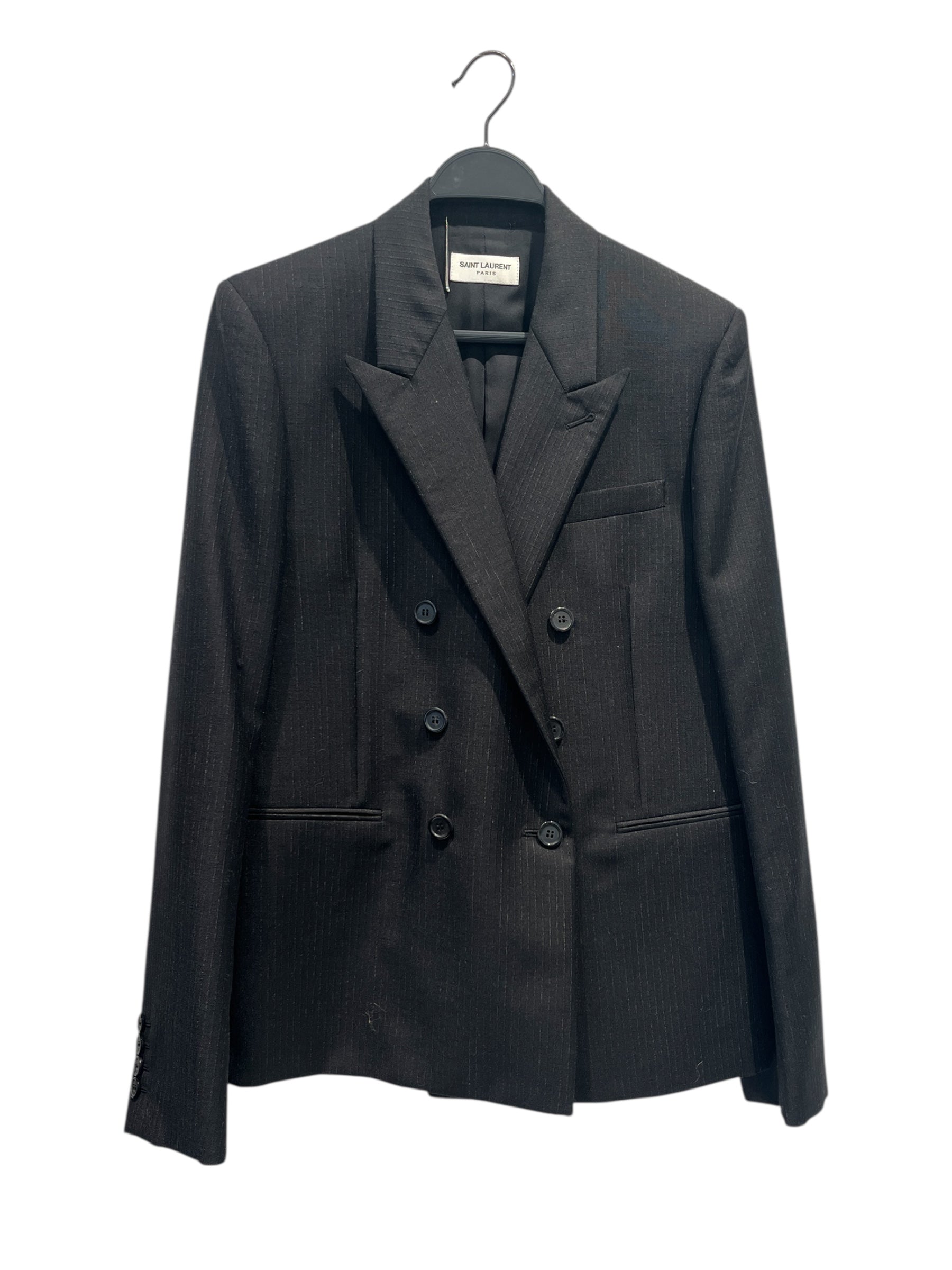 SAINT LAURENT/Tailored Jkt/48/BLK/Stripe/PINSTRIPE BLAZER view 1