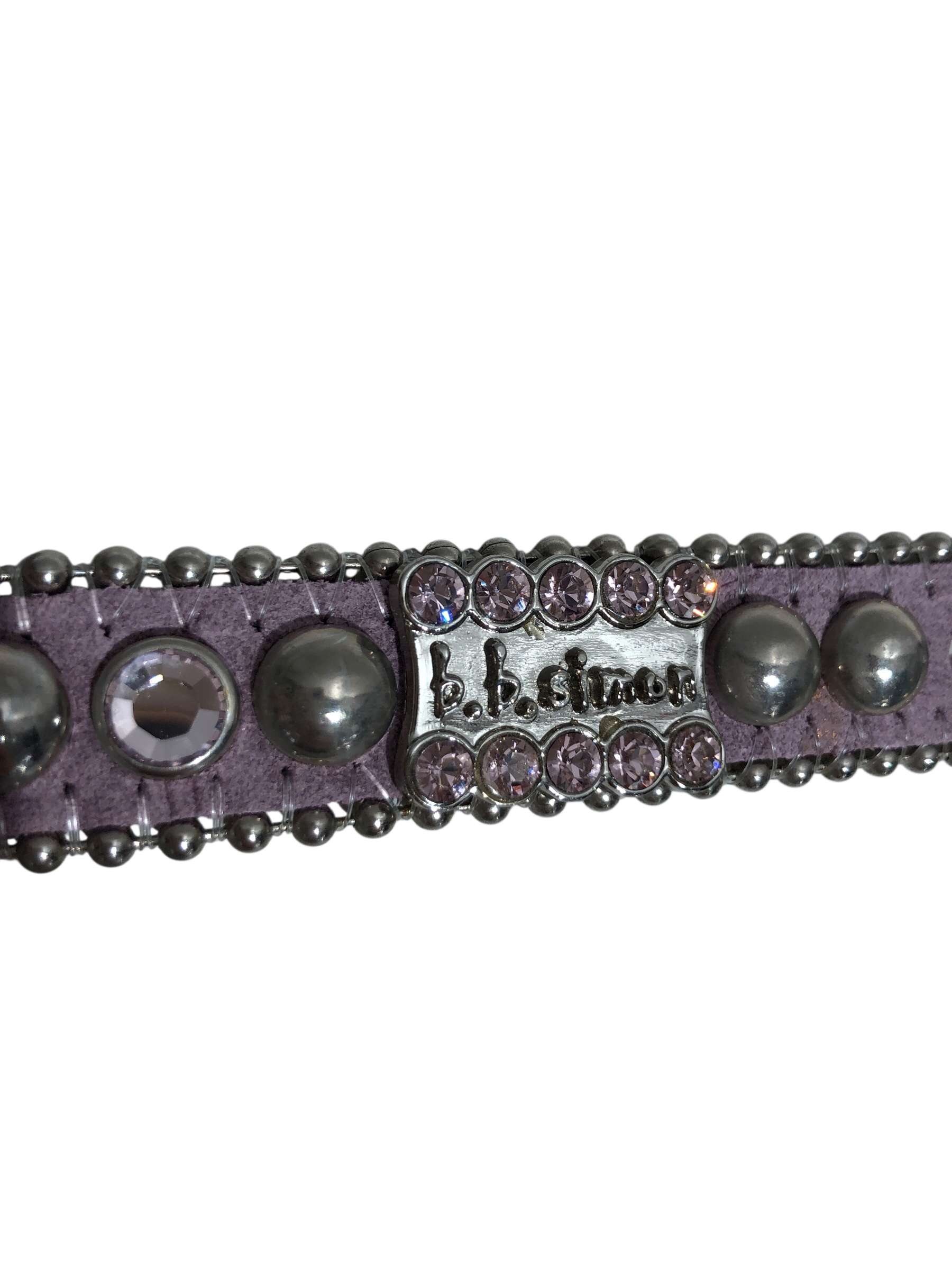 b.b.simon/Belt/Suede/PNK/studded/bedazzled thin view 3