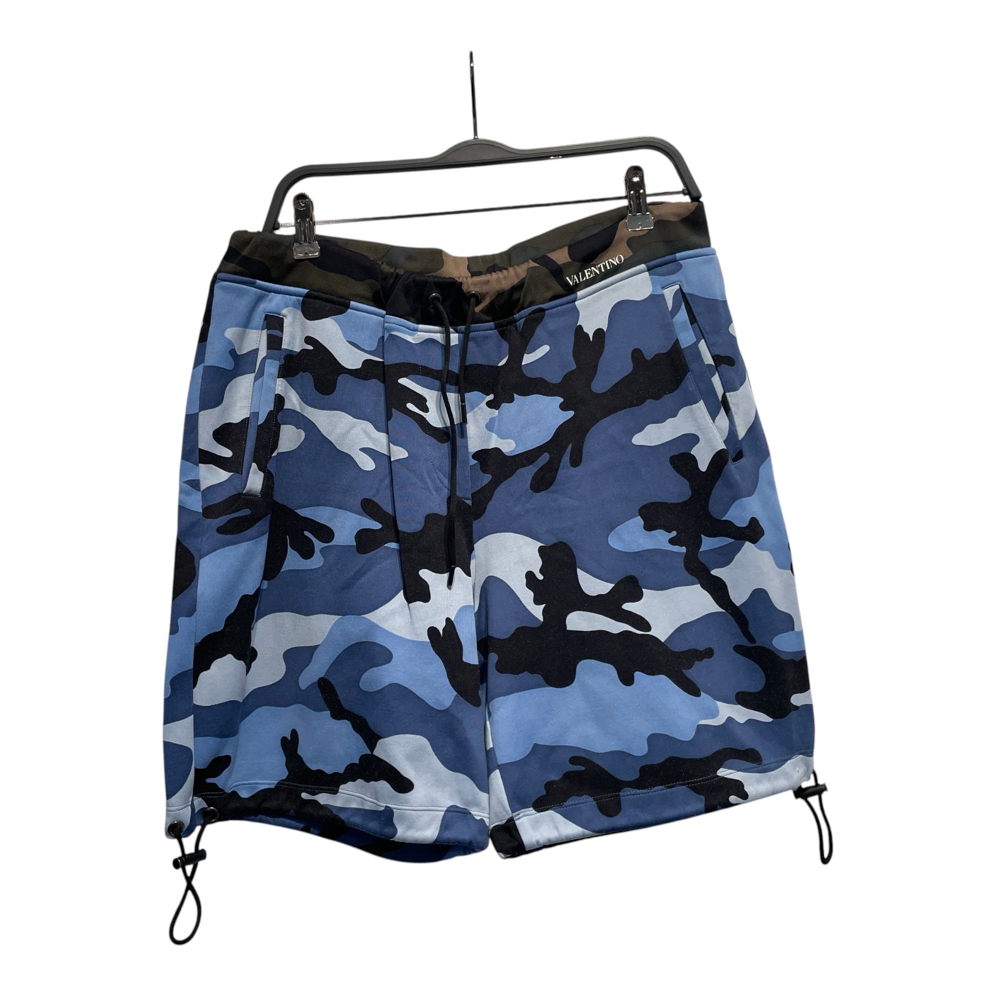 VALENTINO/Shorts/L/Polyester/BLU/Camouflage/green blue camo view 1