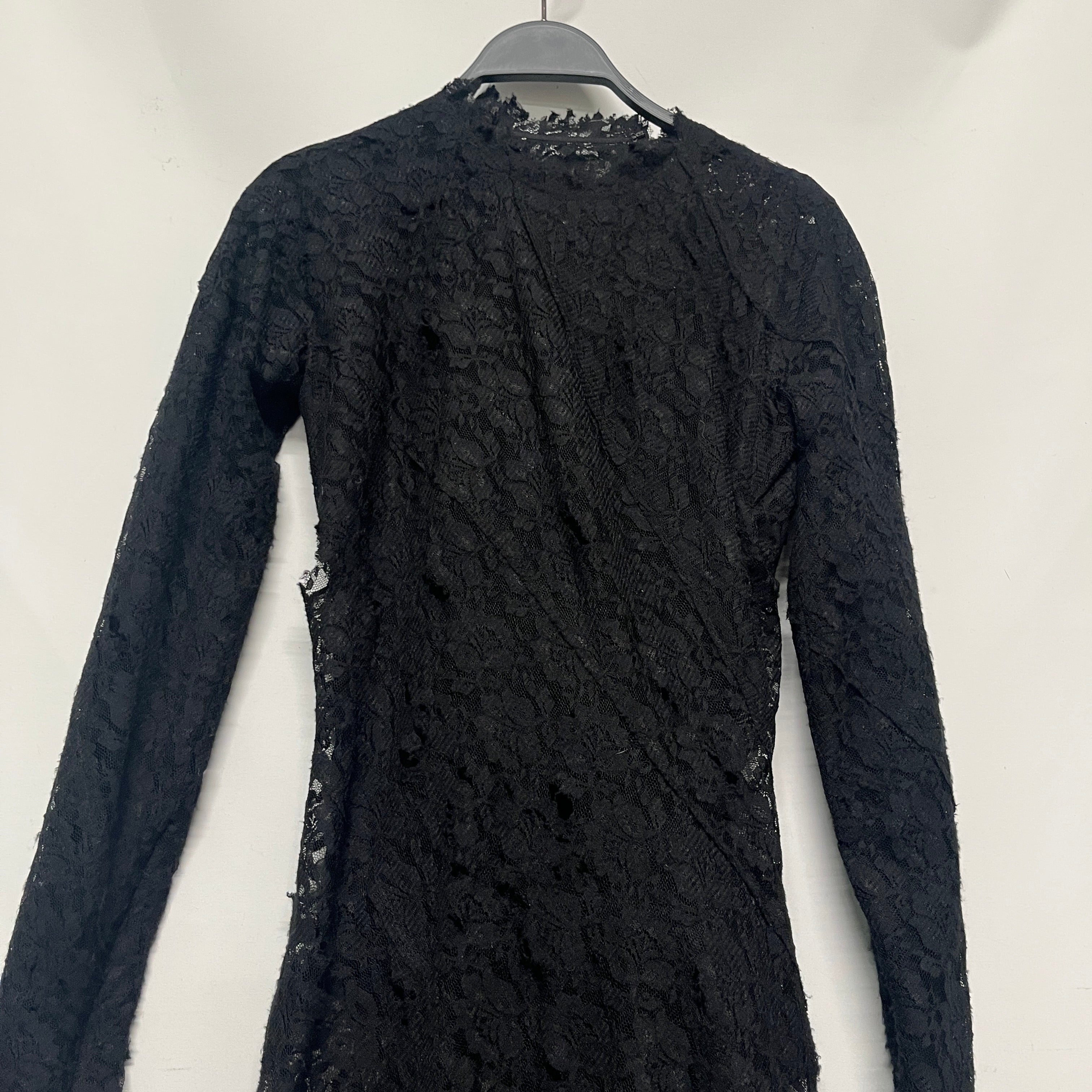 BALENCIAGA/LS Dress/36/All Over Print/Cotton/BLK/Maxi Length/LACE MERMAID GOWN BNWT view 3