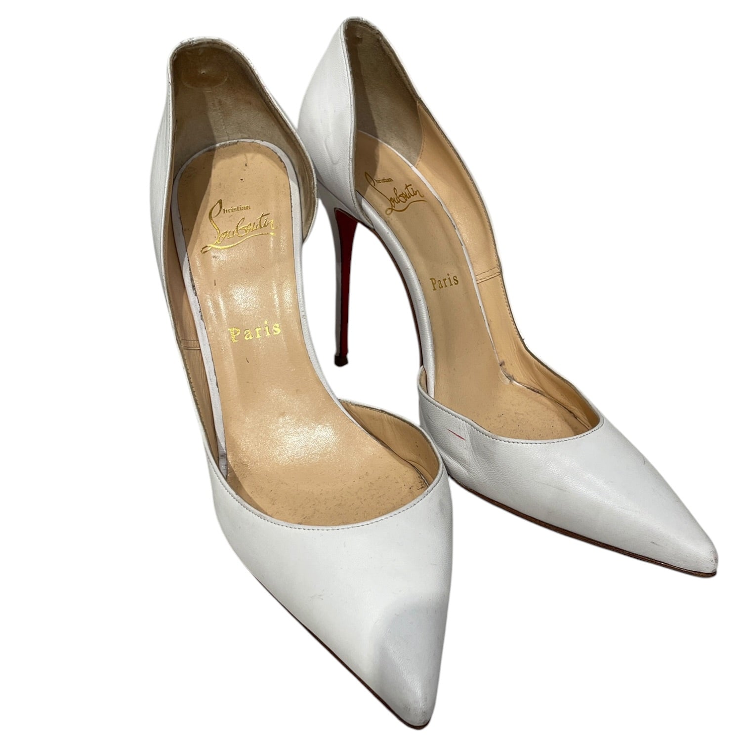Christian Louboutin/Heels/EU 40/Leather/WHT/SKINNY HEEL view 1