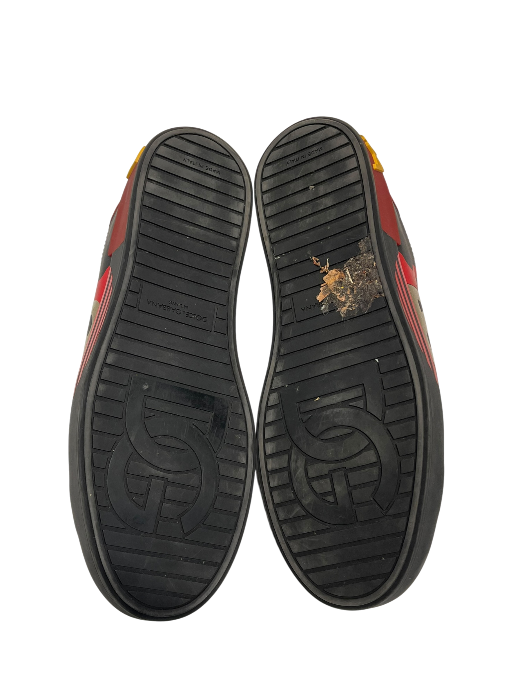 DOLCE&GABBANA/Low-Sneakers/UK 12/Leather/BLK/PORTOFINO BLK/RED CACTUS view 7