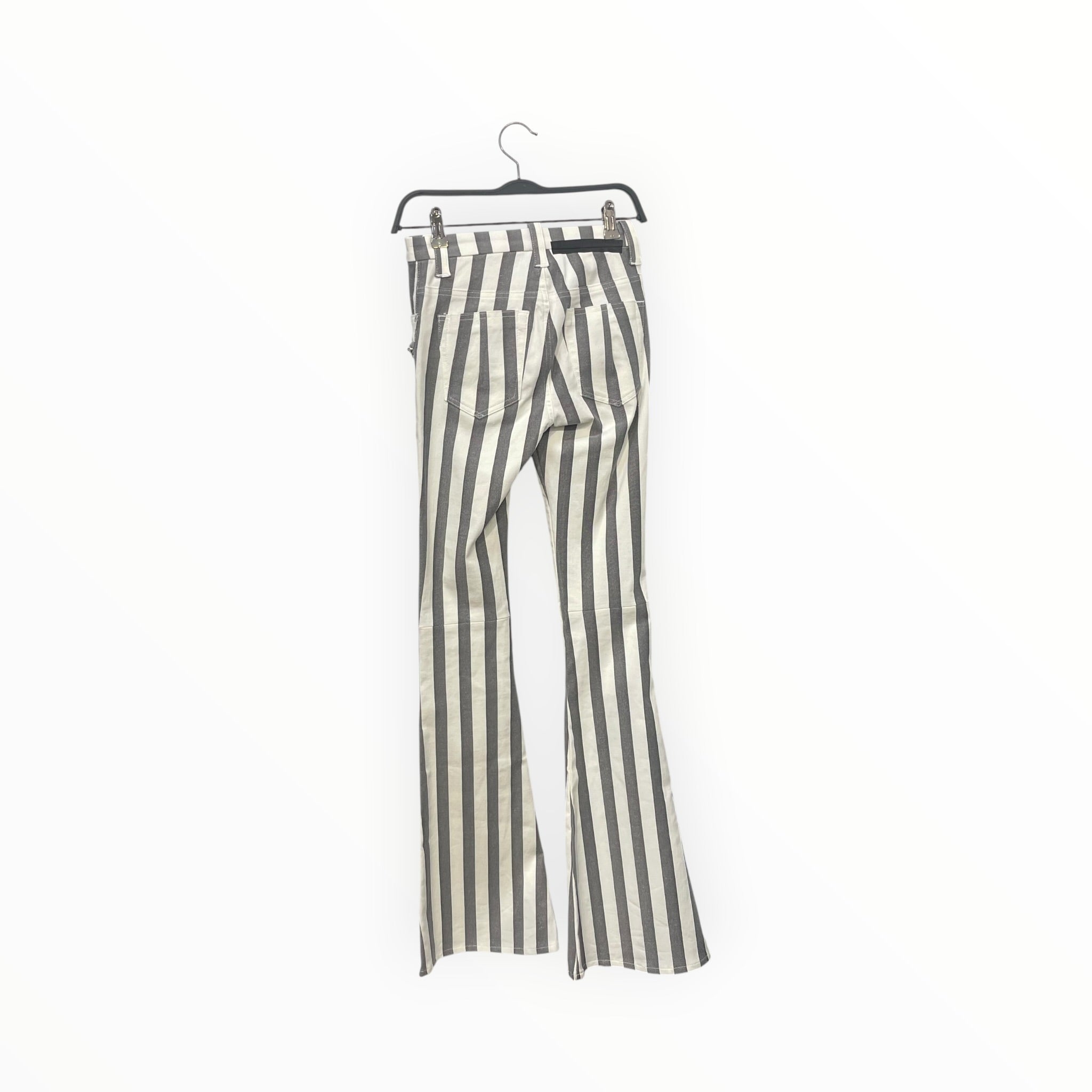 UNRAVEL PROJECT/Skinny Pants/24/Stripe/Cotton/WHT/TIE CLOSURE STRIPED SHINY PANT view 2