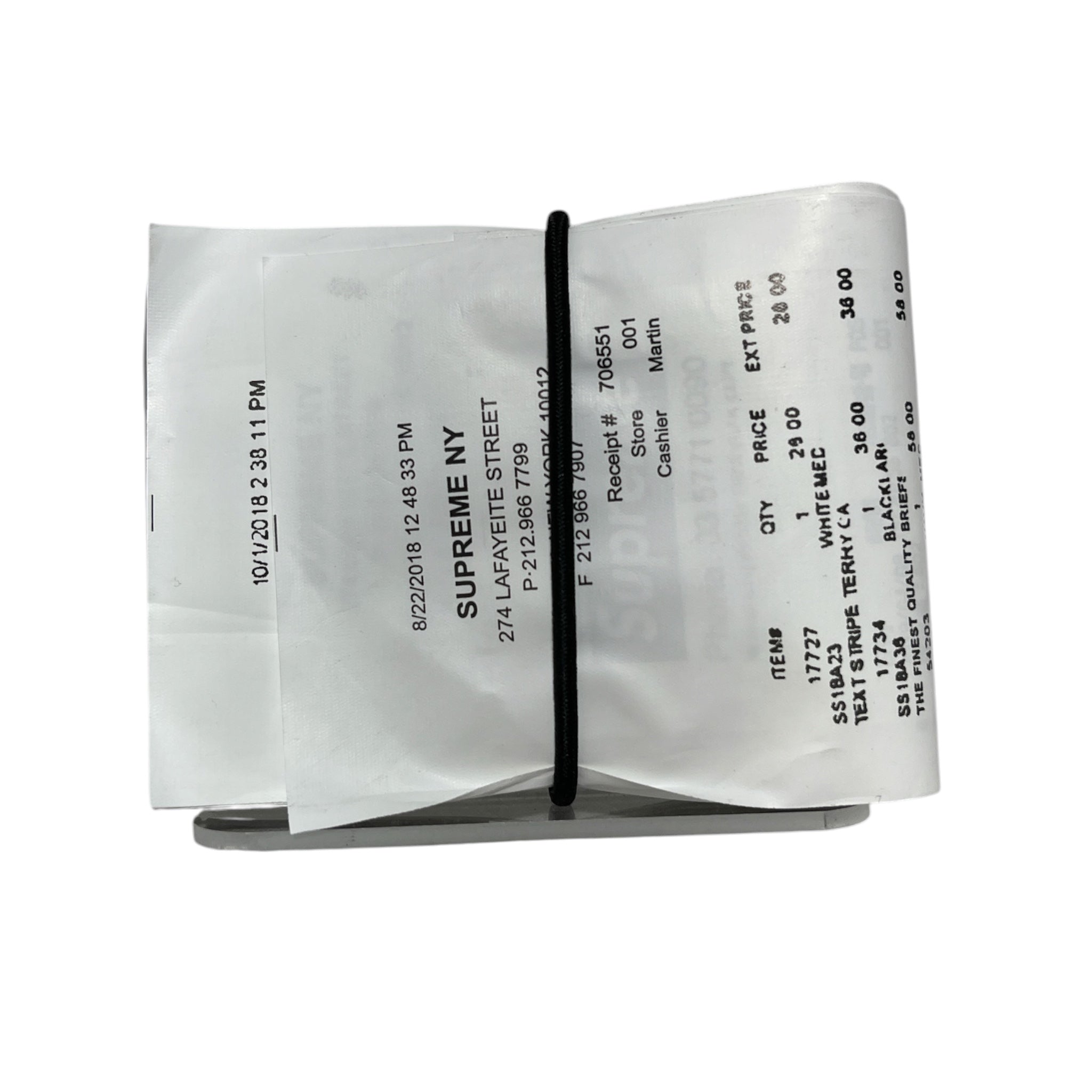 Supreme/Maison Margiela/Wallet/Leather/WHT/RECIEPT WALLET view 2