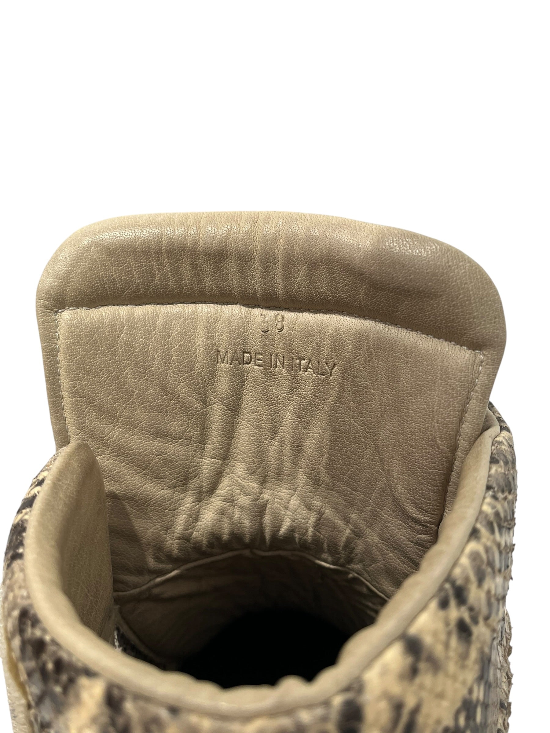 Maison Margiela/Hi-Sneakers/EU 38/Animal Pattern/Leather/BEG/VELCRO STRAP PYTHON SKIN view 5