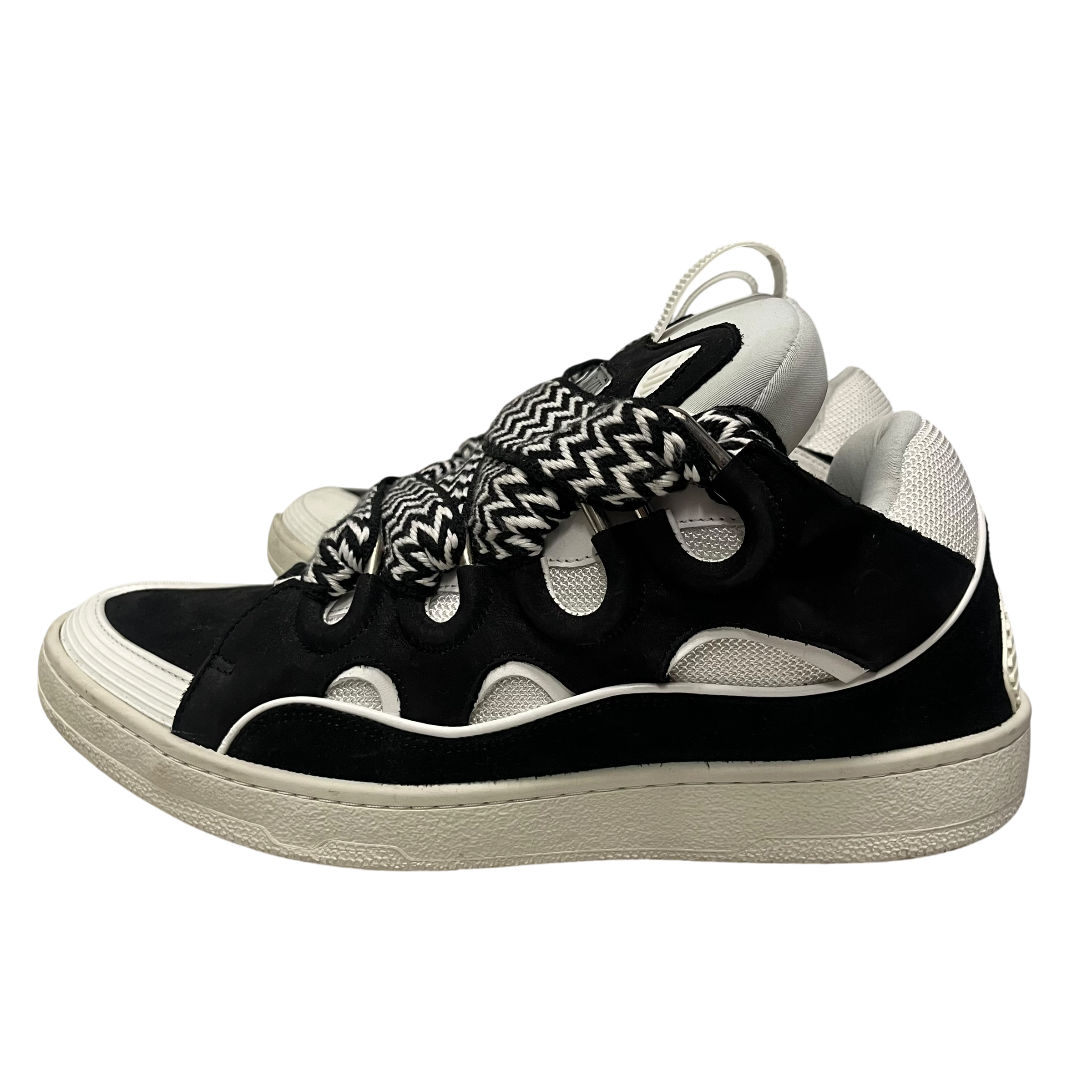LANVIN/Low-Sneakers/US 10/Suede/BLK/curb view 3