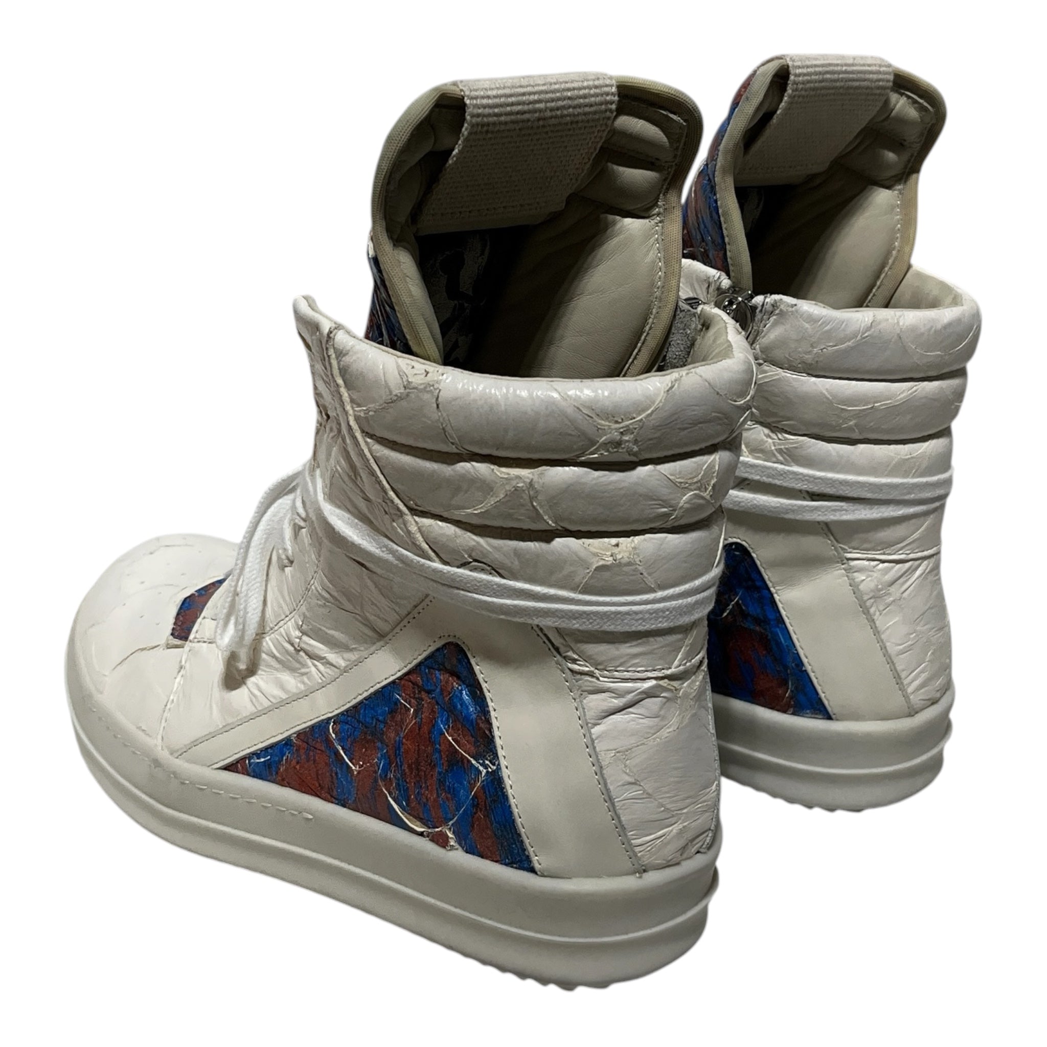 Rick Owens/Hi-Sneakers/US 8/Leather/WHT/Pirarucu Geobasket Rust view 2