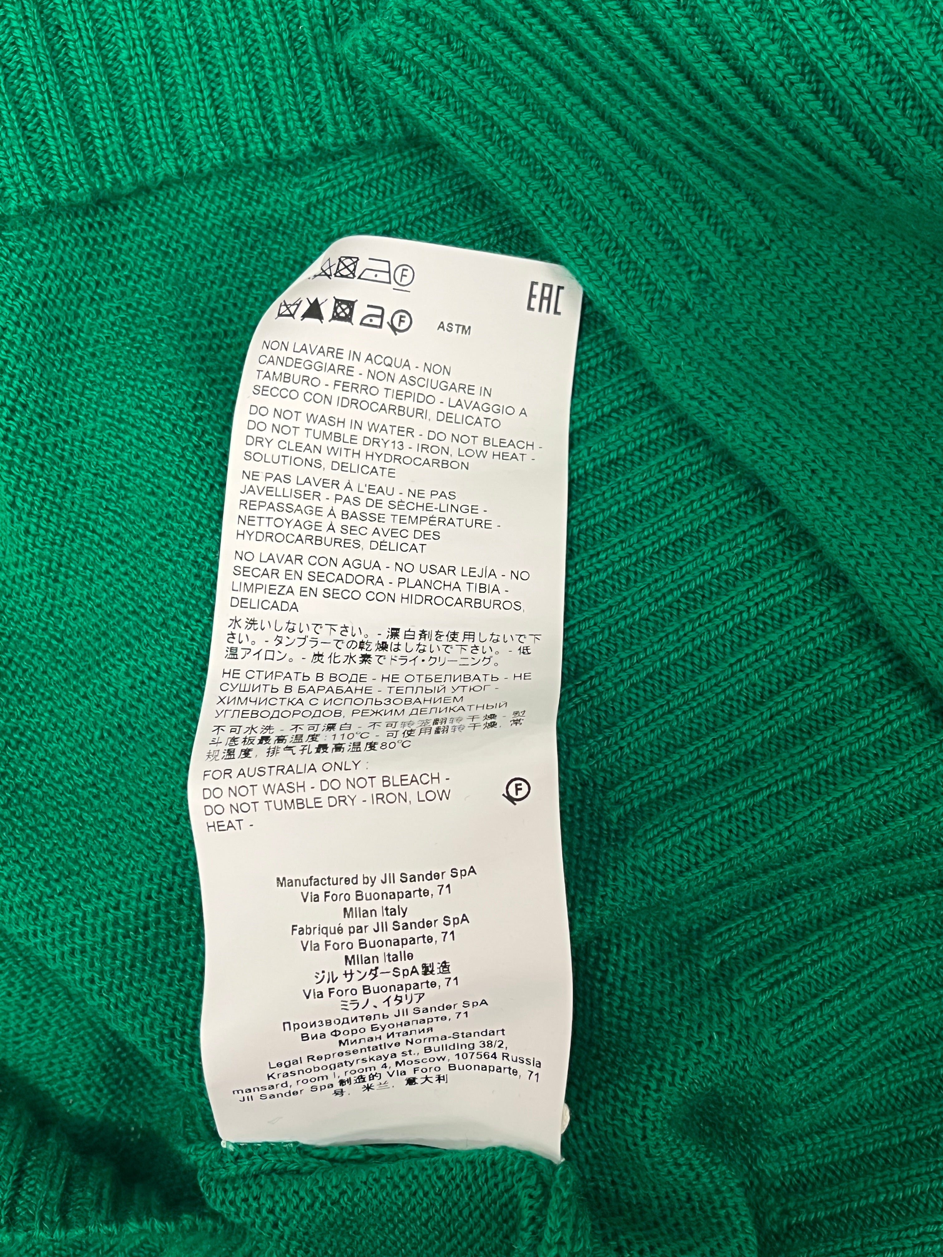 JIL SANDER/Tops/M/Cotton/GRN/JIL SANDER GREEN CREWNECK view 5