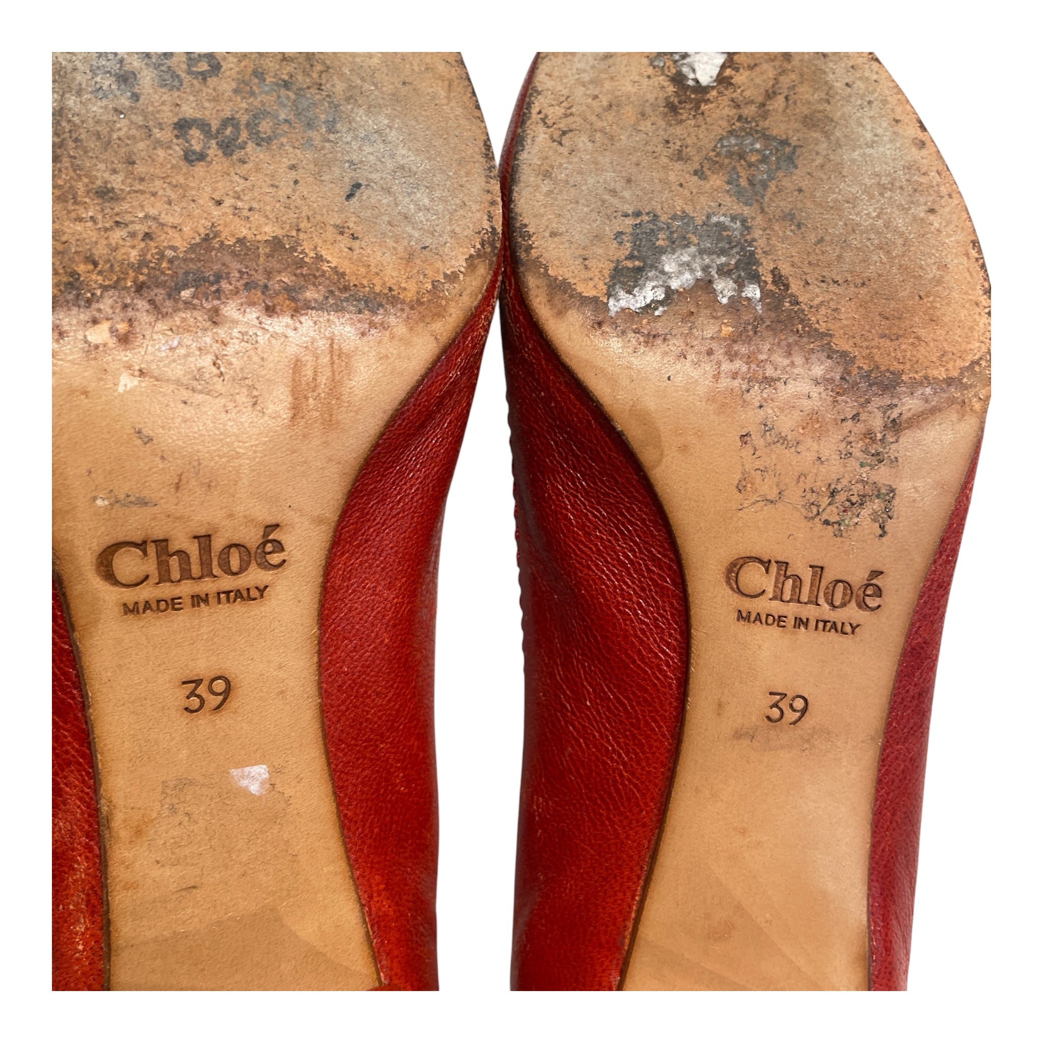 Chloe/Heels/EU 39/Leather/RED/PENNY LOAFER STRAP HEELS view 6