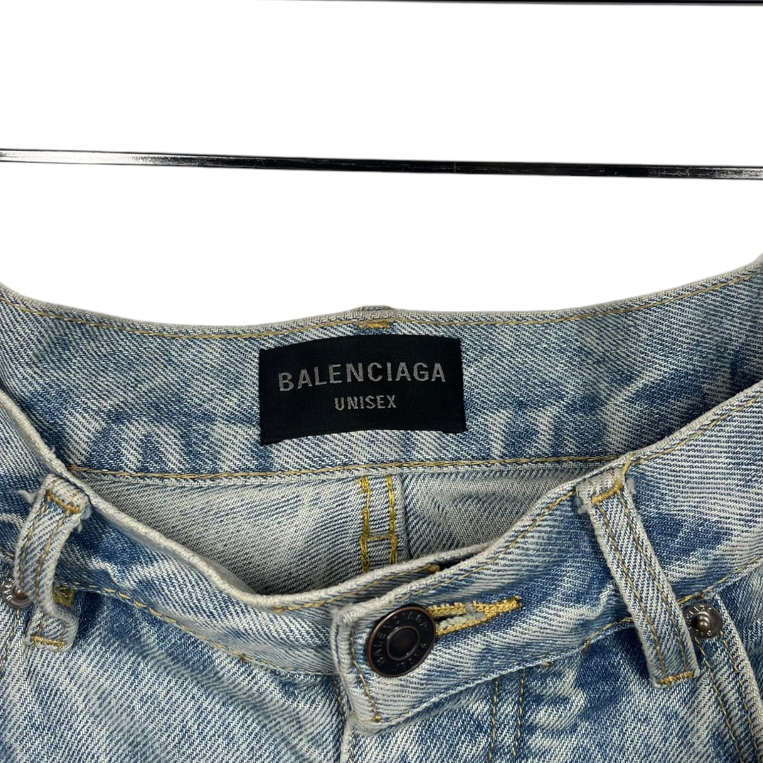 BALENCIAGA/Pants/L/Cotton/BLU/double waist band view 3
