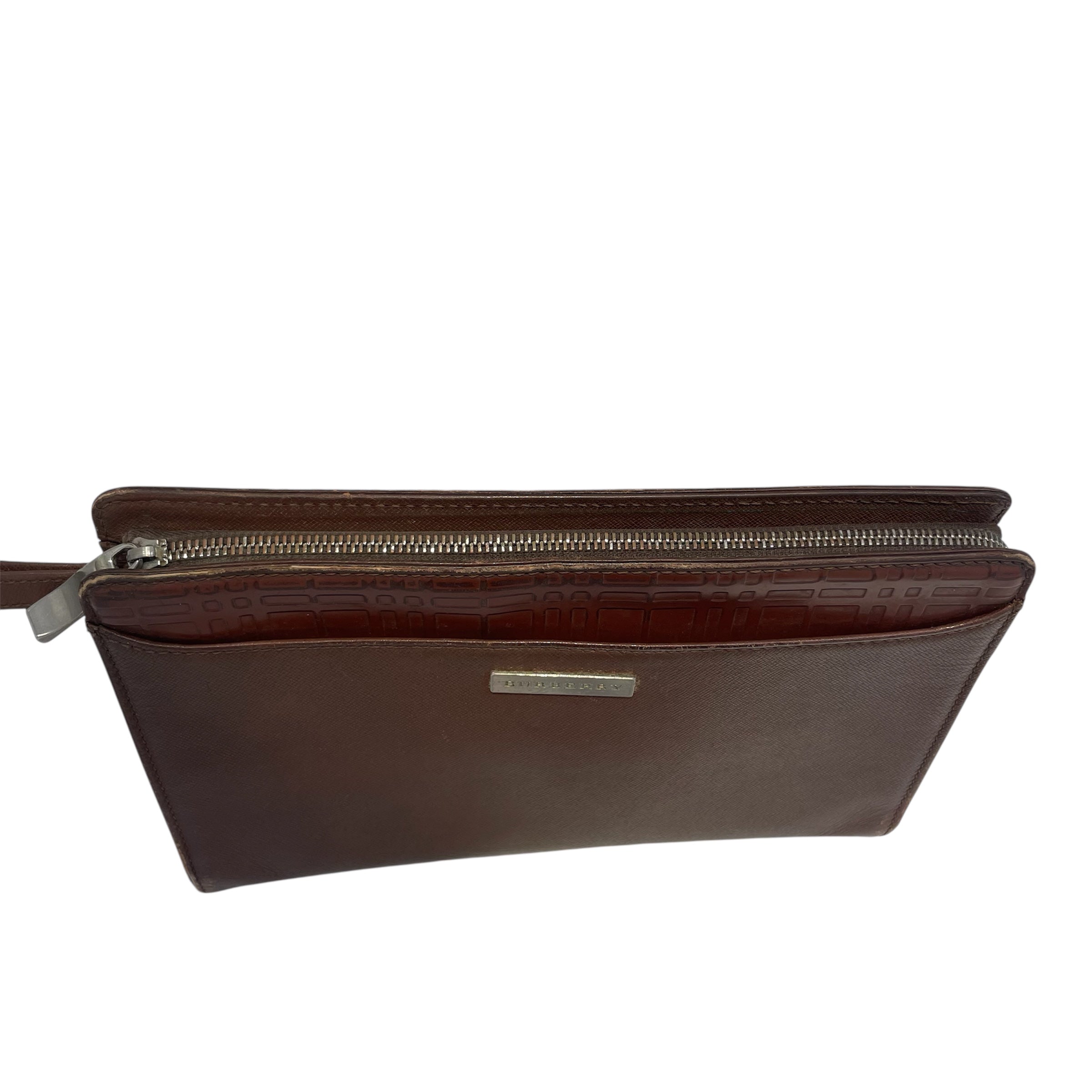 BURBERRY/Clutch Bag/OS/Leather/BRW/SILV HARDWARE/ BRWN view 4