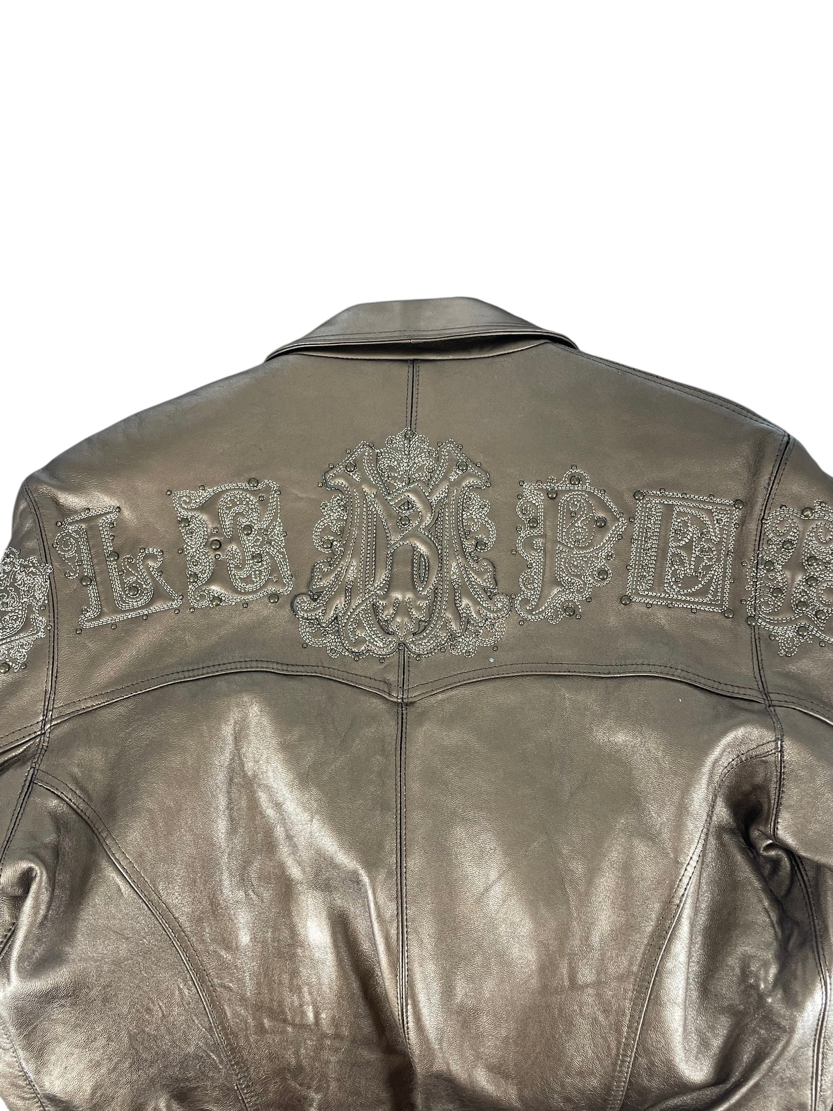 Pelle Pelle/Leather Jkt/L/Leather/GLD/S-1122 GLD EMBLSHD JKT view 5