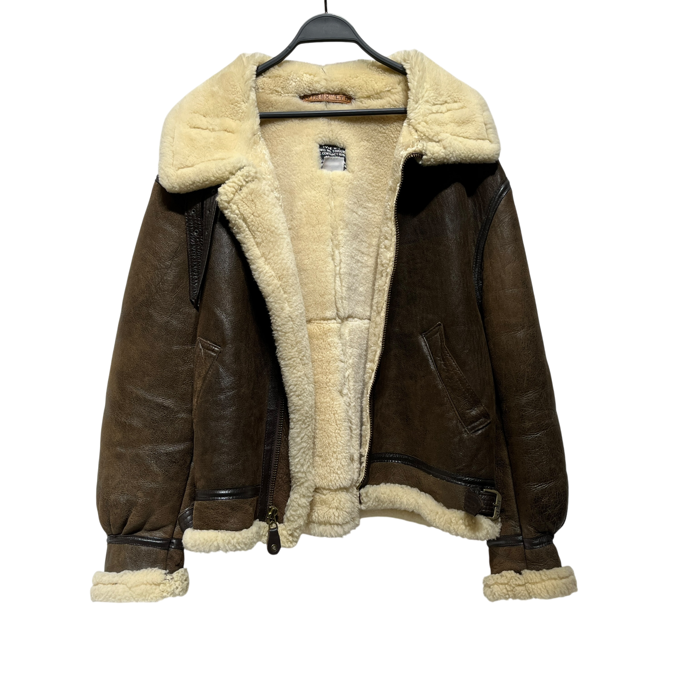 AVIREX/Leather Jkt/46/Sheepskin/BRW/sheepskin jacket view 1