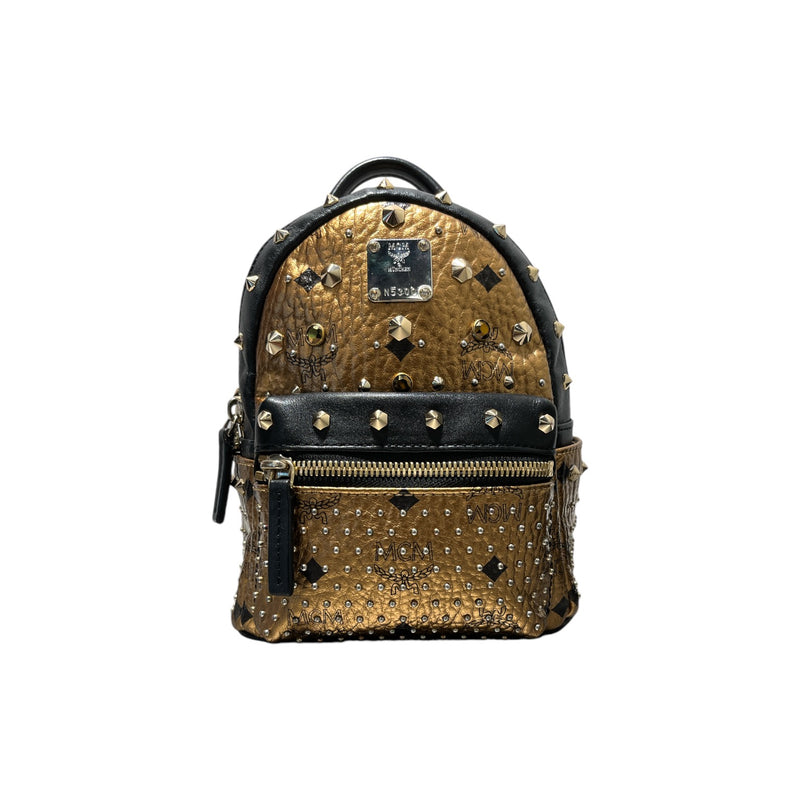 MCM Backpack All Over Print Leather GLD X MINI STARK BEBE BOO 2nd STREET USA