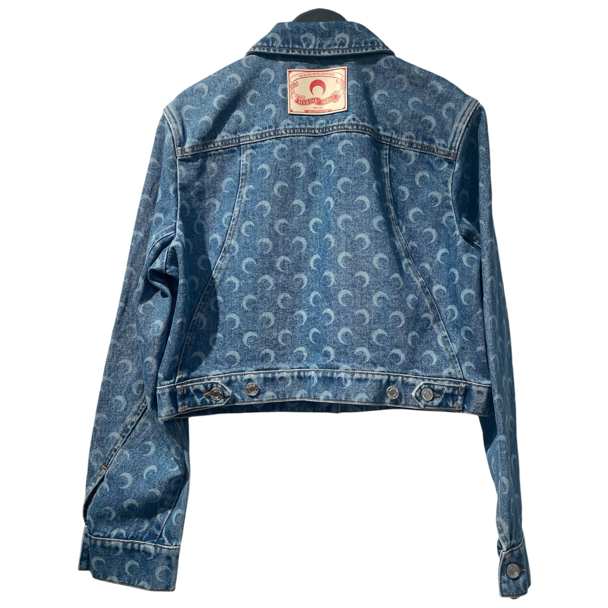MARINE SERRE/Denim Jkt/42/Monogram/Denim/BLU/MOONLASER DENIM CROP view 2
