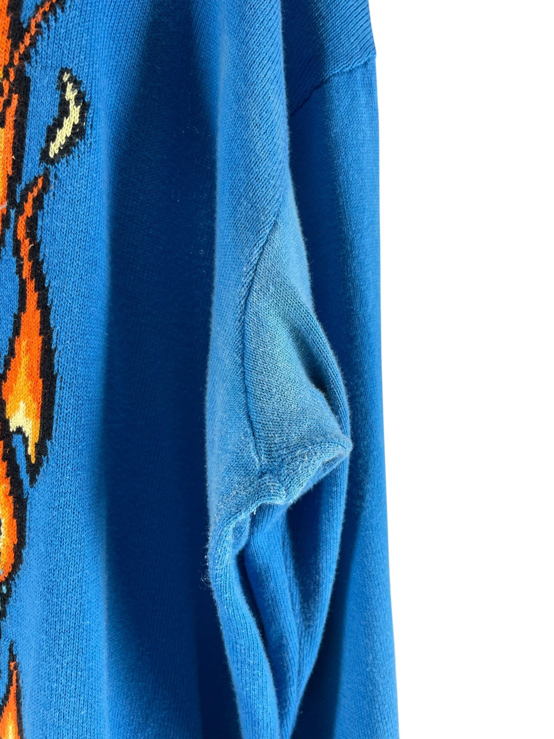 MOSCHINO/JEREMY SCOTT/Sweater/36/Graphic/Wool/BLU/SPONGEBOB FLAME KNIT view 6