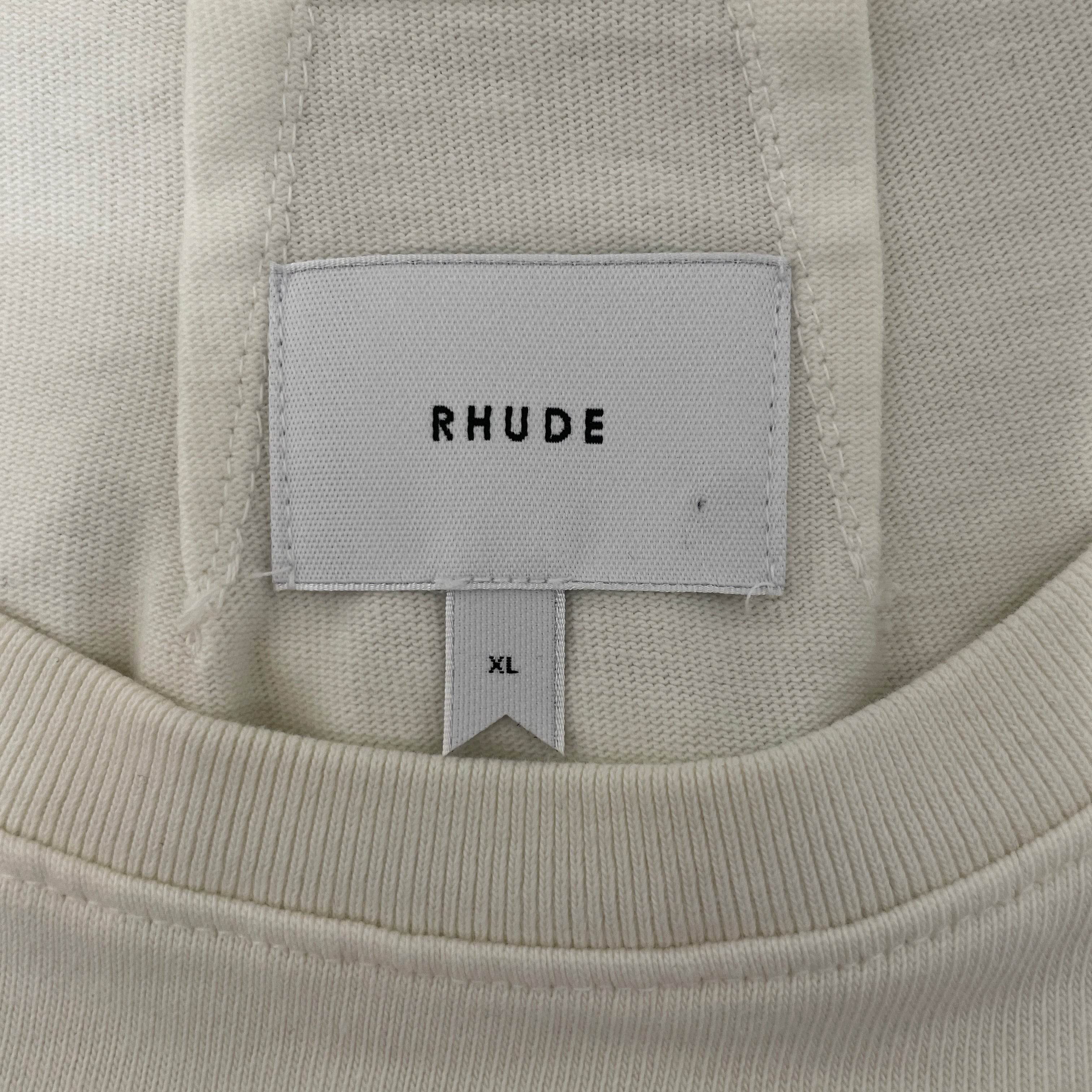 RHUDE/T-Shirt/XL/Cotton/WHT/COLLEGIATE CREST view 3