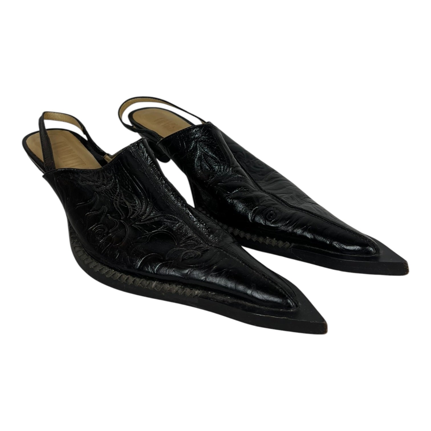 KNWLS/Heels/EU 37/Leather/BLK/POINTED TOE MULE view 1