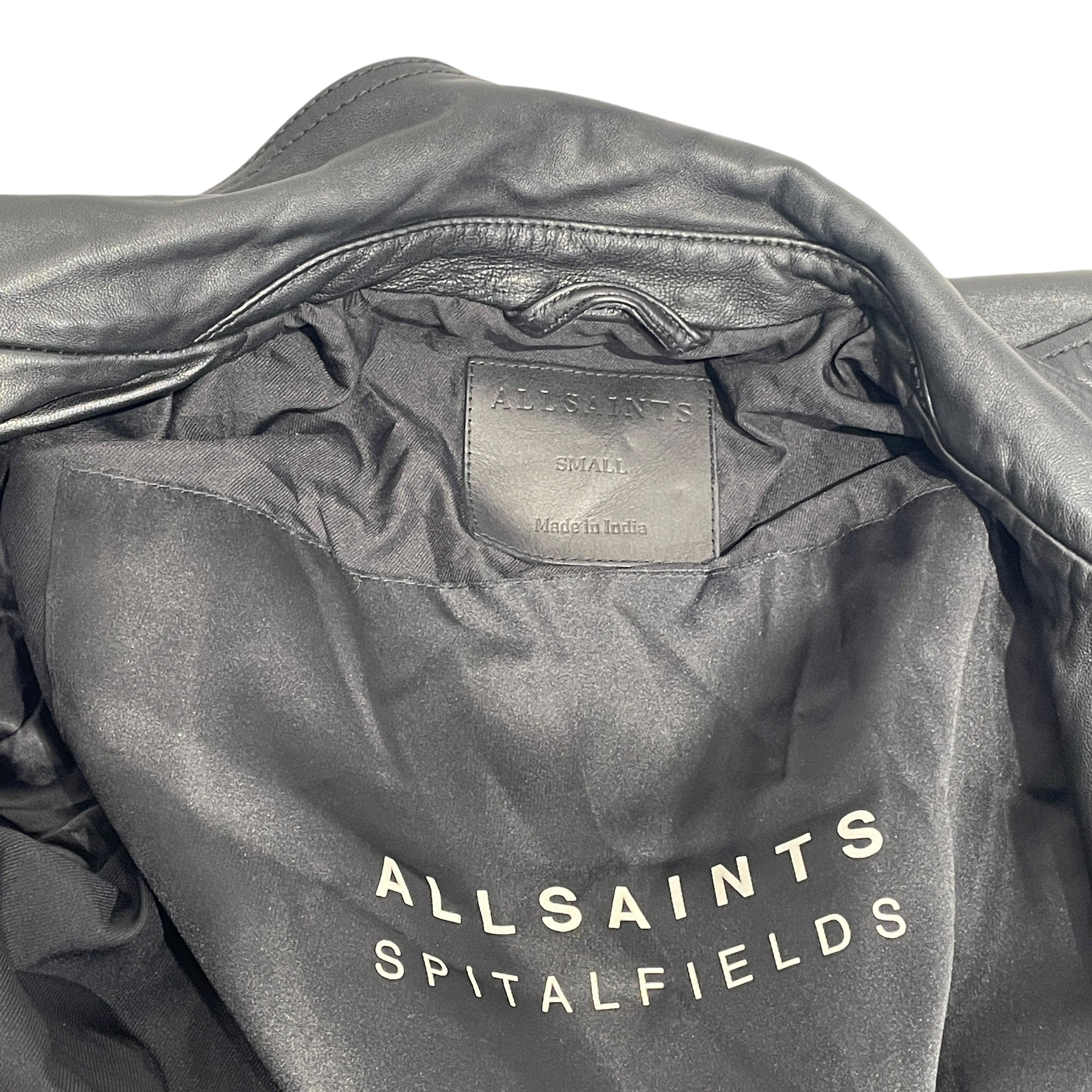 ALLSAINTS/Leather Jkt/S/Leather/BLK/Biker Jacket view 6