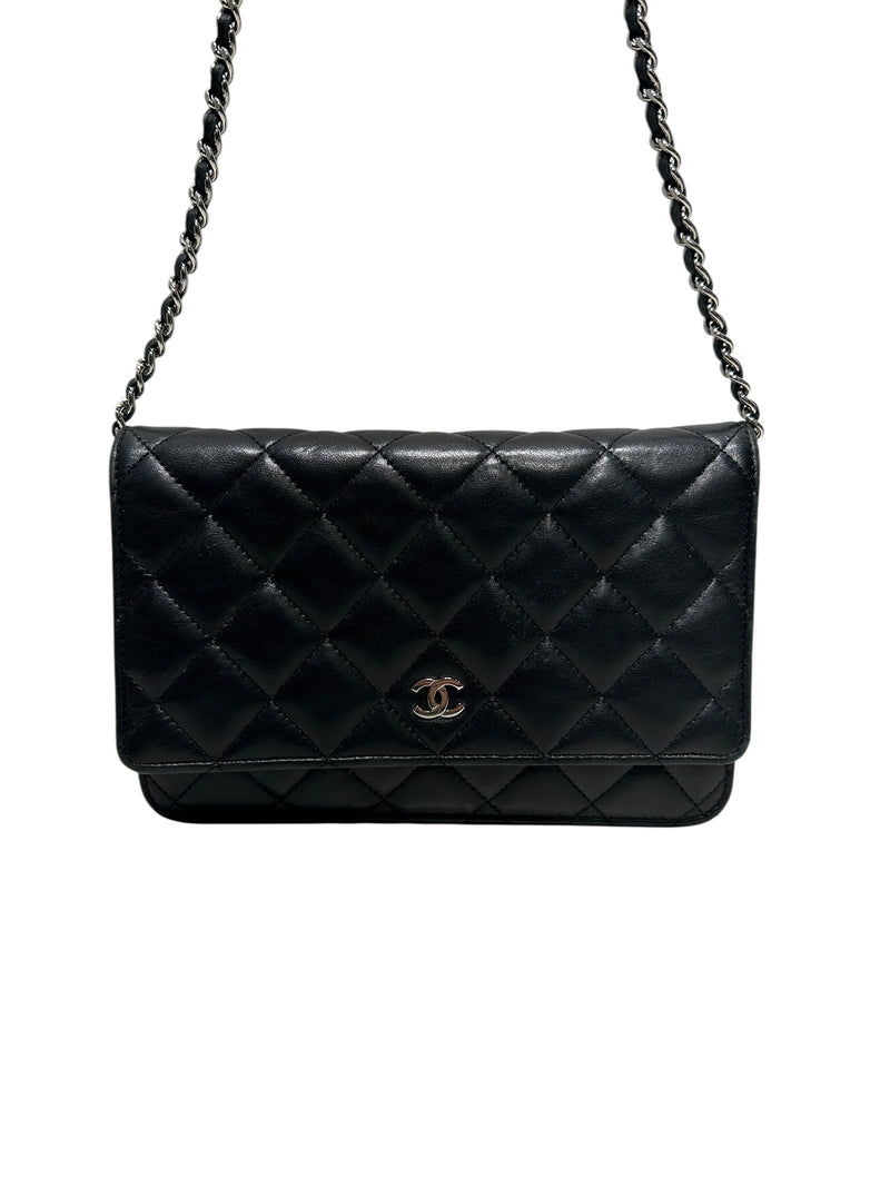 CHANEL/Bag/Leather/BLK/WALLET ON CHAIN