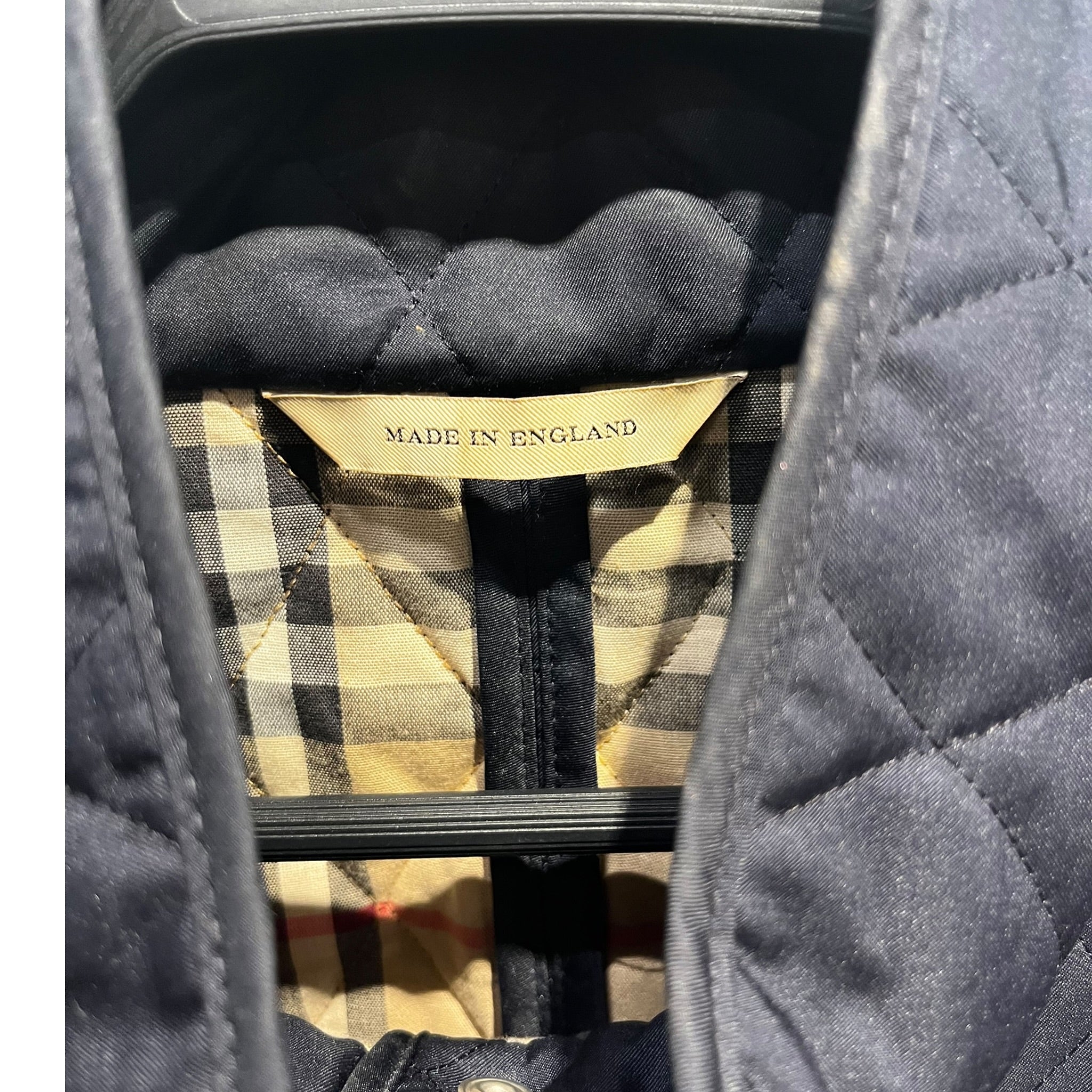 BURBERRY LONDON/Quilted Jkt/S/Polyester/NVY/Plaid Lined view 3