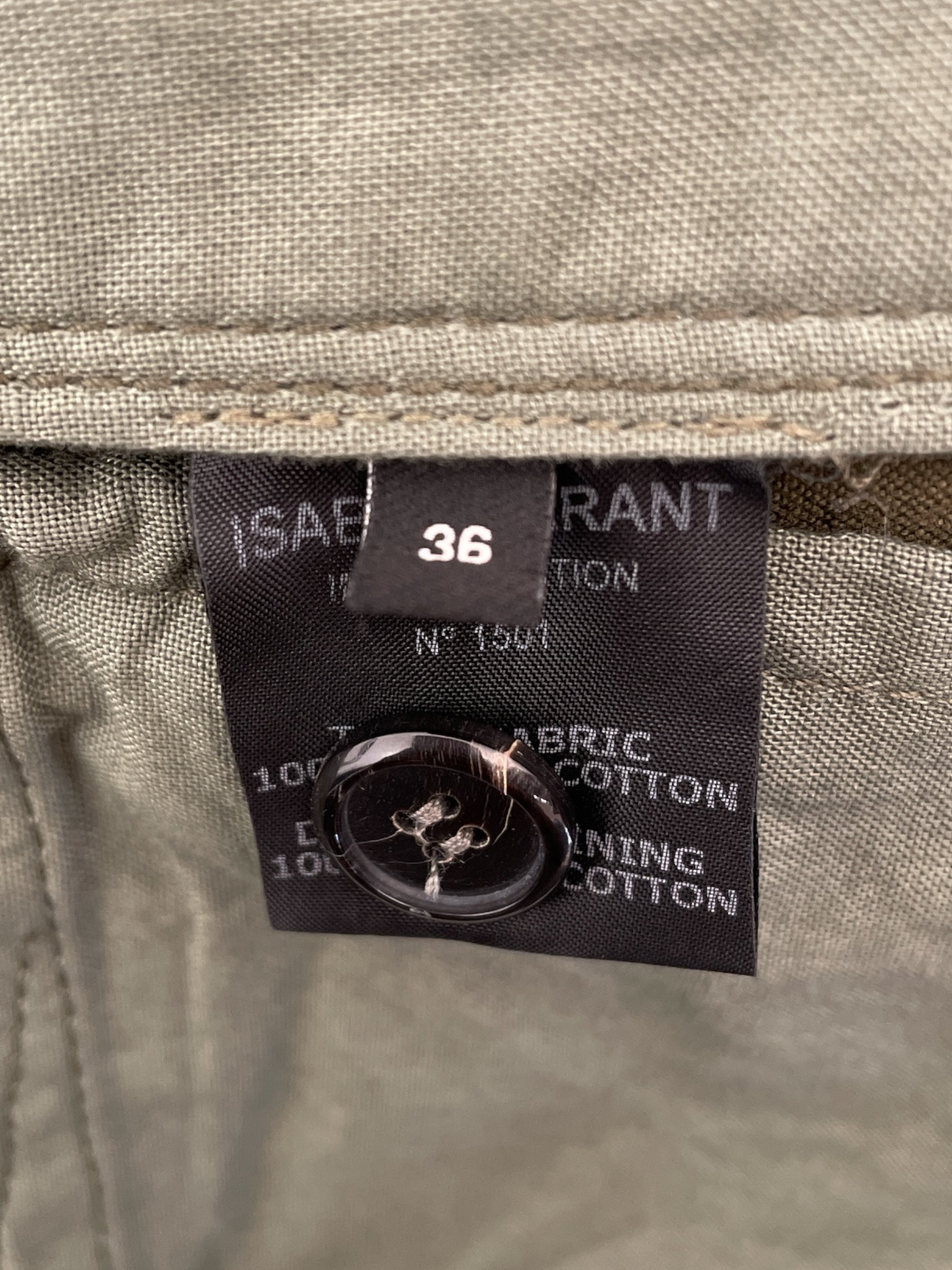 ISABEL MARANT/Bottoms/36/Cotton/GRN/Belted army trousers view 4