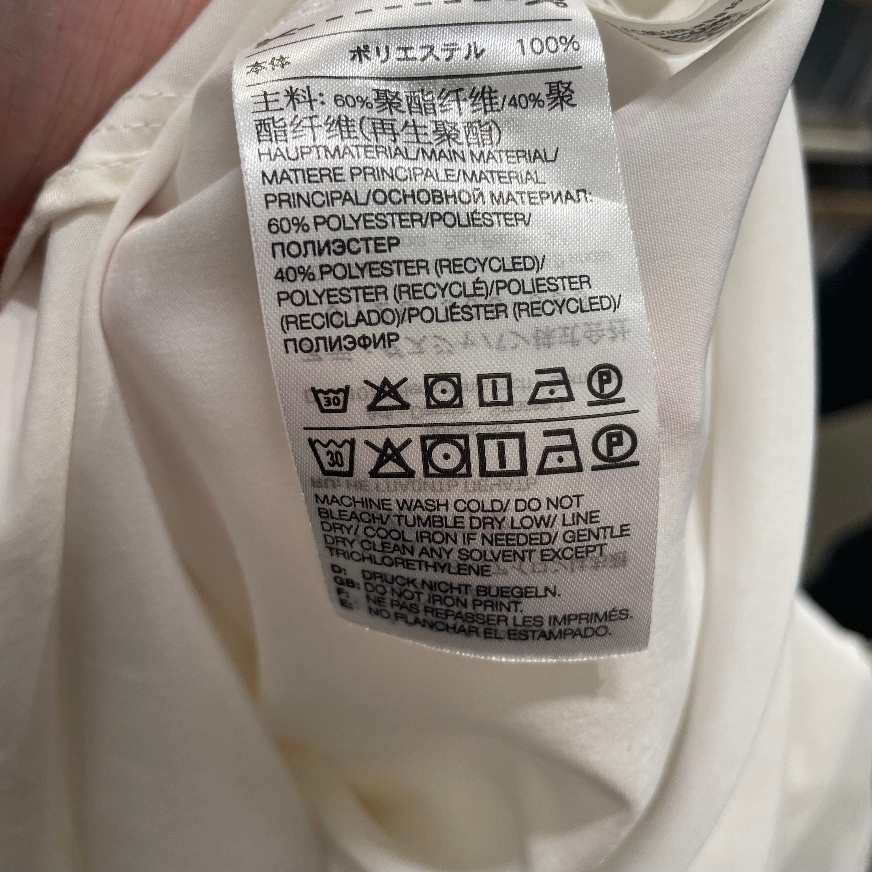 Y-3/LS Shirt/XS/Polyester/A2E001/White view 4