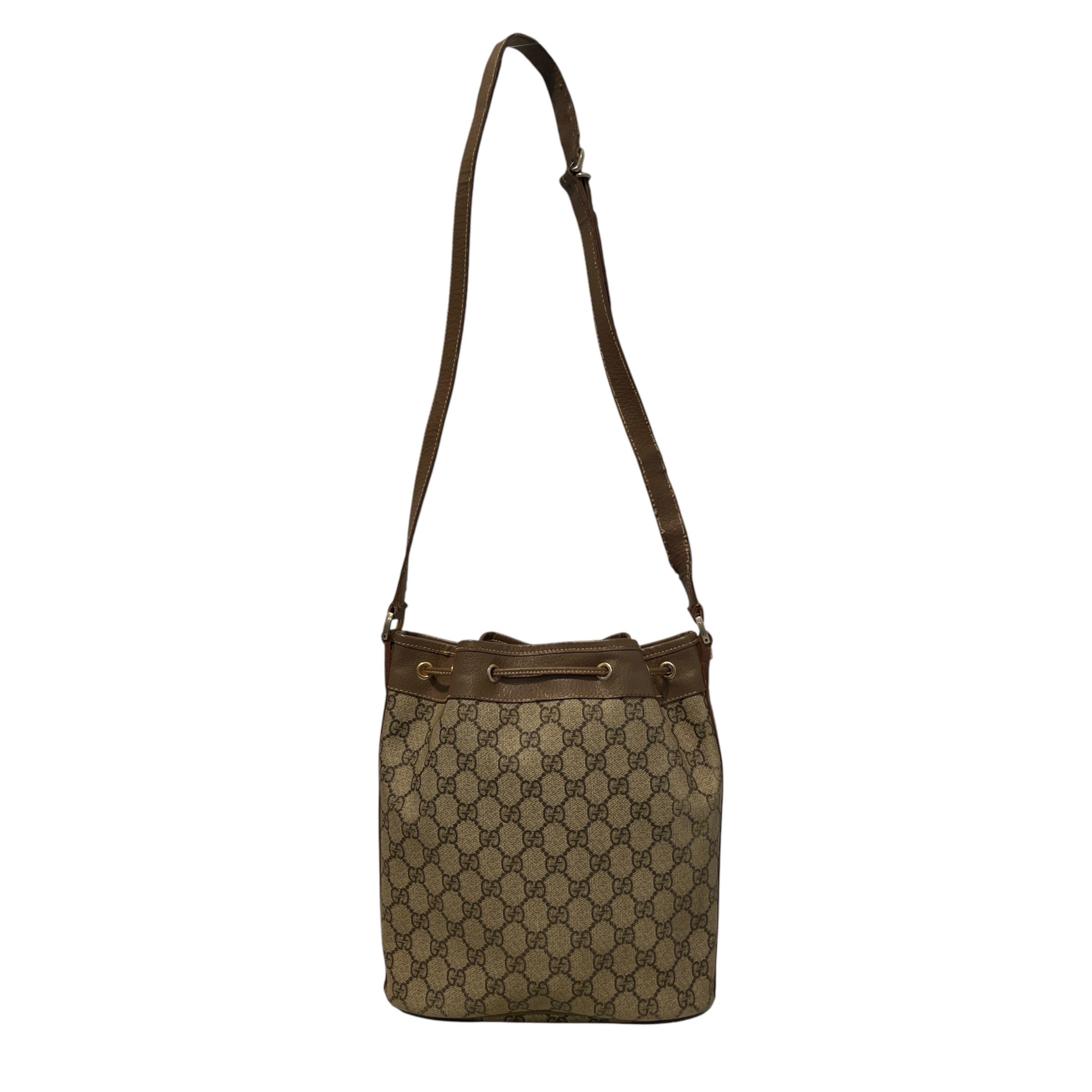 GUCCI/Cross Body Bag/Monogram/Leather/BRW/Supreme Bucket Bag view 2