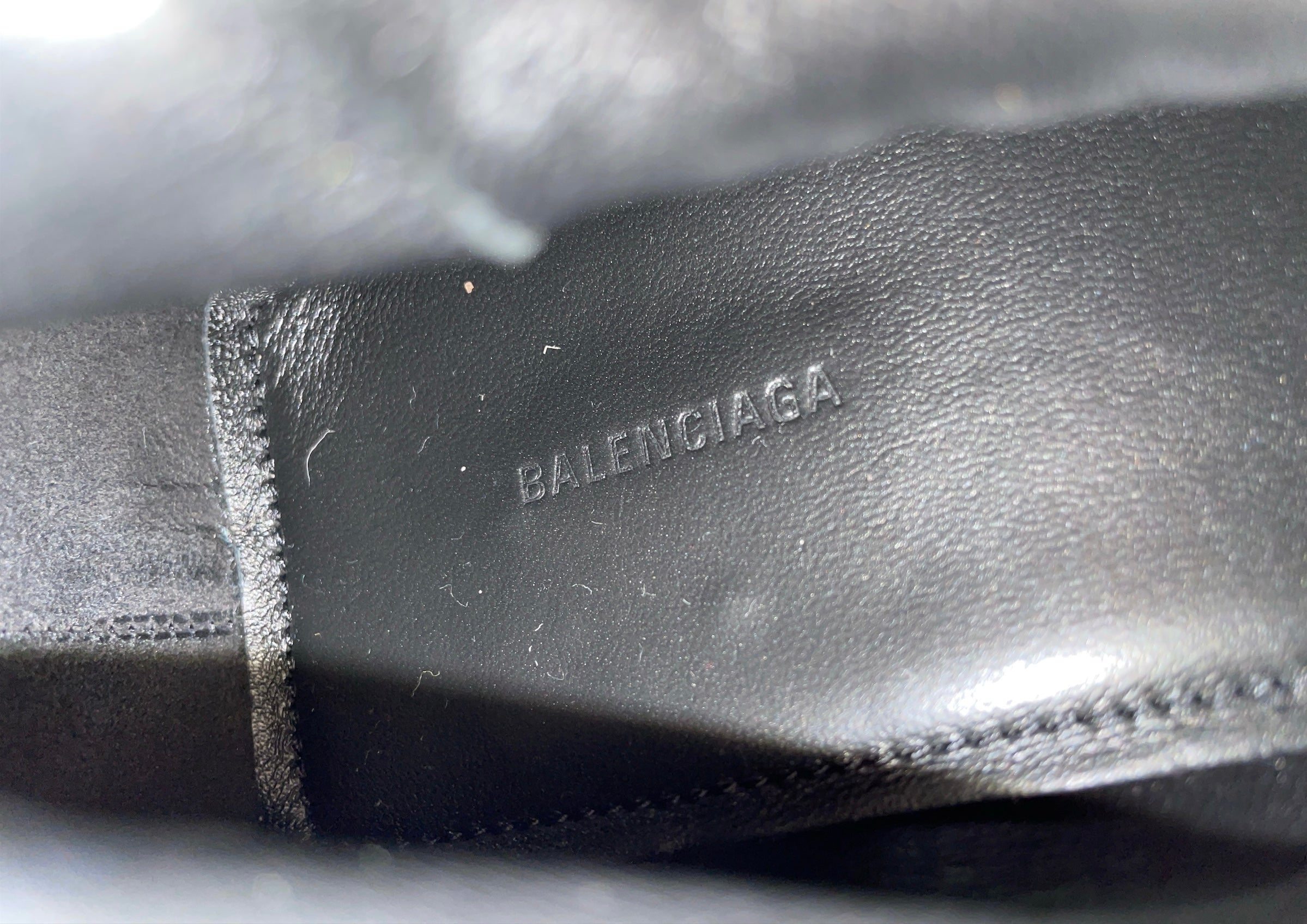 BALENCIAGA/Booties/EU 38.5/Leather/BLK/square toe ankle boots wht bb view 3