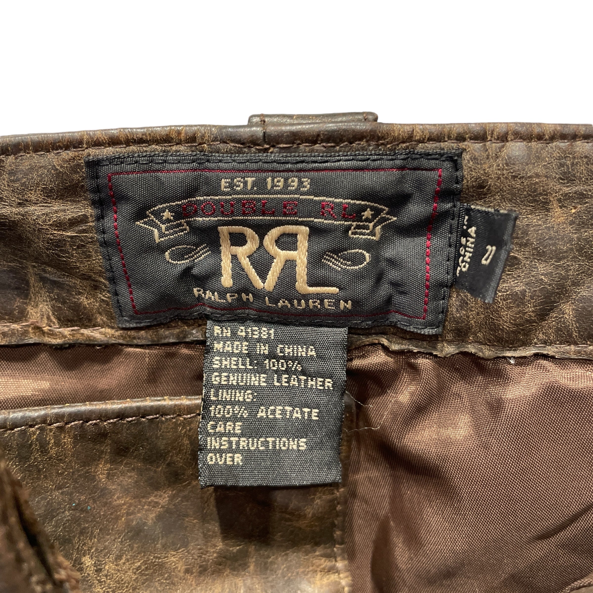 RRL/Straight Pants/27/Leather/BRW/ view 3