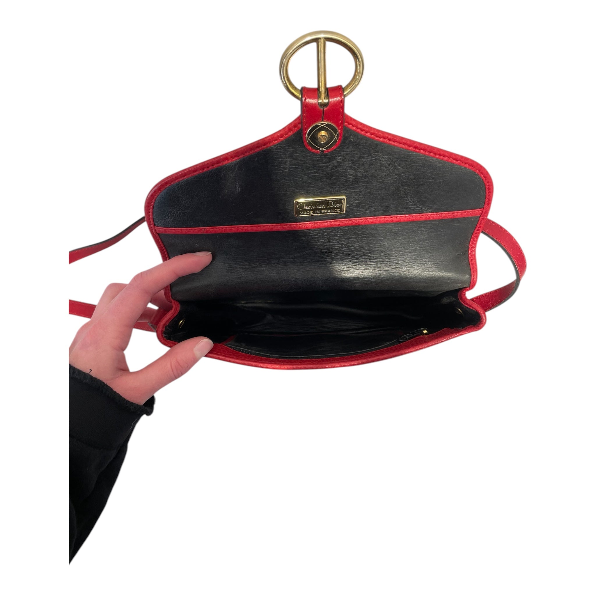 Christian Dior/Bag/Leather/RED/VINTAGE CD SIDEBAG view 6