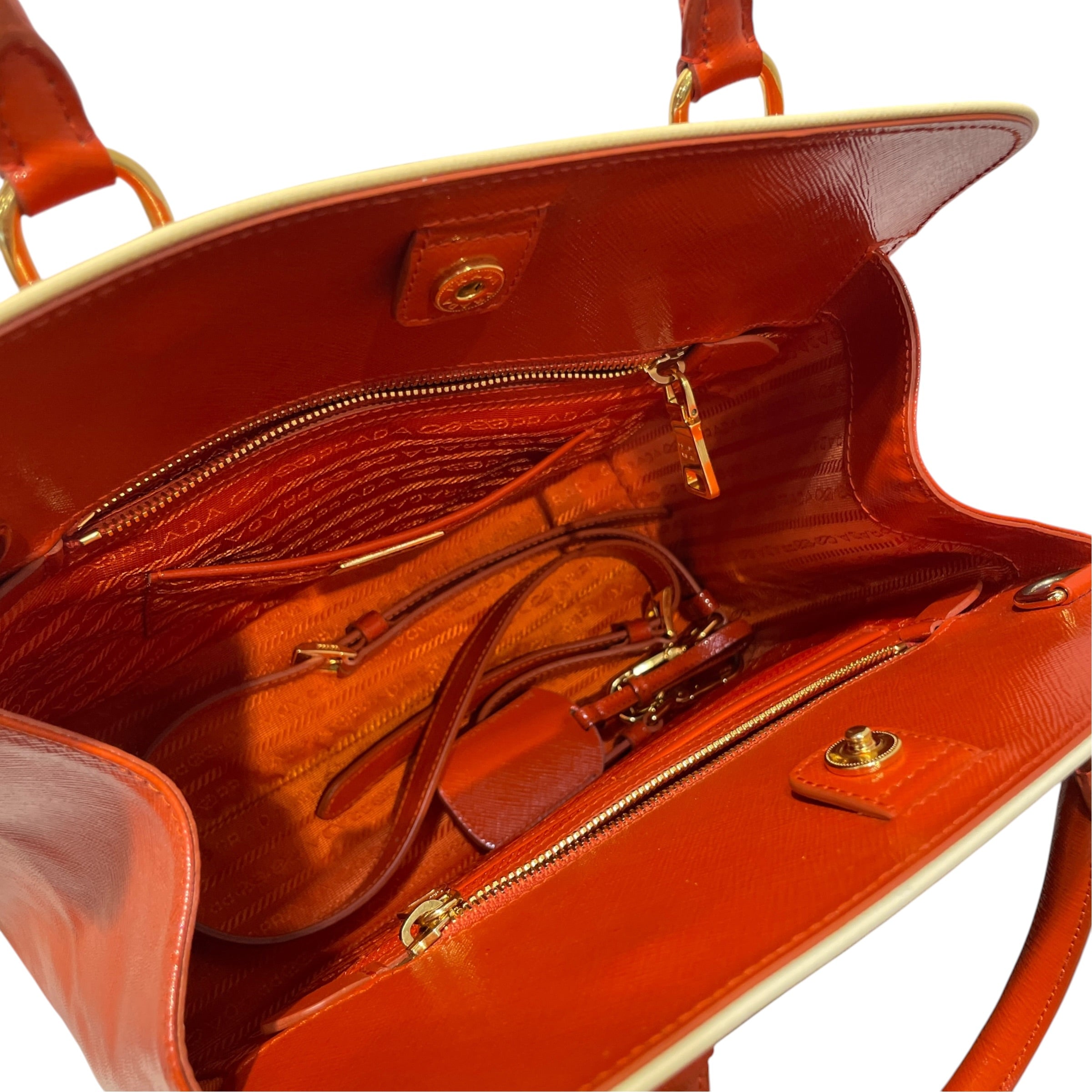 PRADA/Bag/Leather/ORN/Saddiano Top Handle Tote view 6