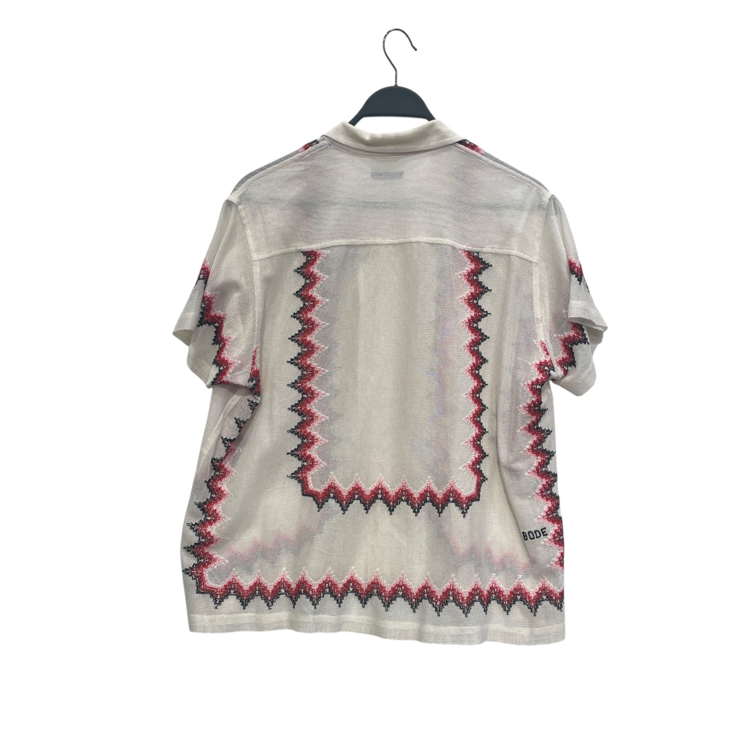 BODE/SS Shirt/S/Cotton/WHT/Stripe/RED/PINK/BLACK ZIGZAG view 2