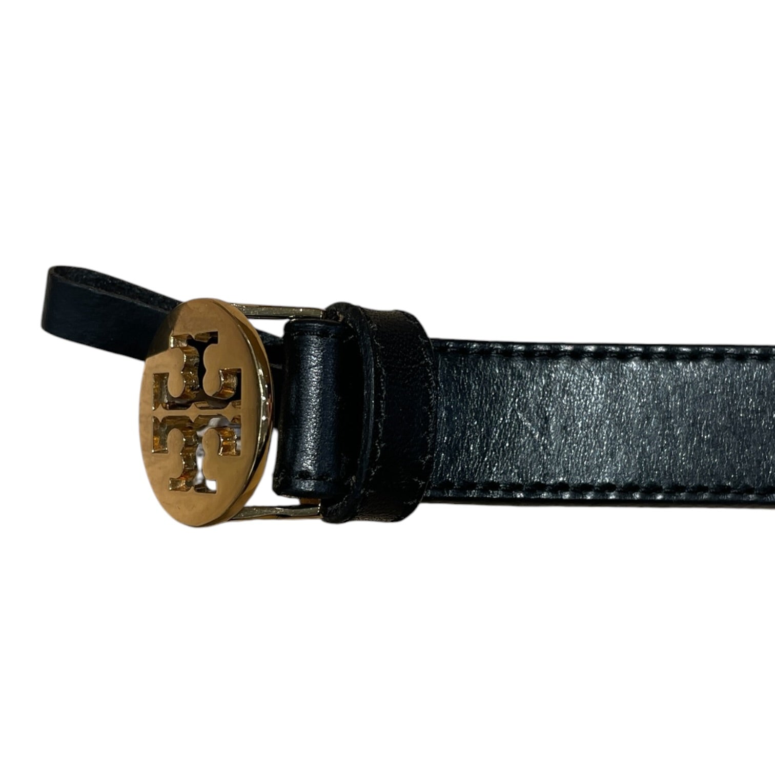 TORY BURCH/Belt/Leather/BLK/L's/Yellow Buckle Black Belt view 2