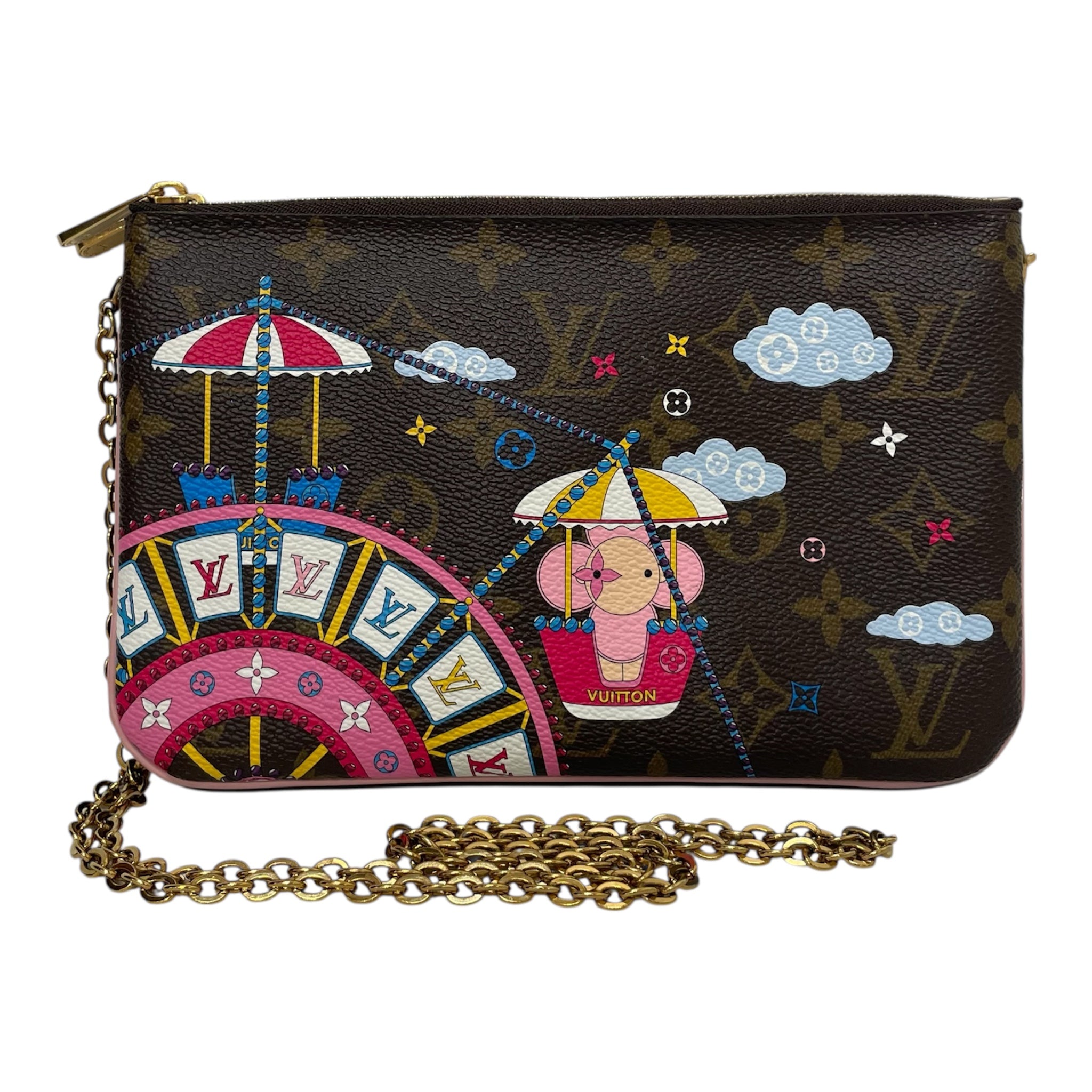 LOUIS VUITTON/Cross Body Bag/Monogram/Leather/BRW/double zip pochette 2020 view 1