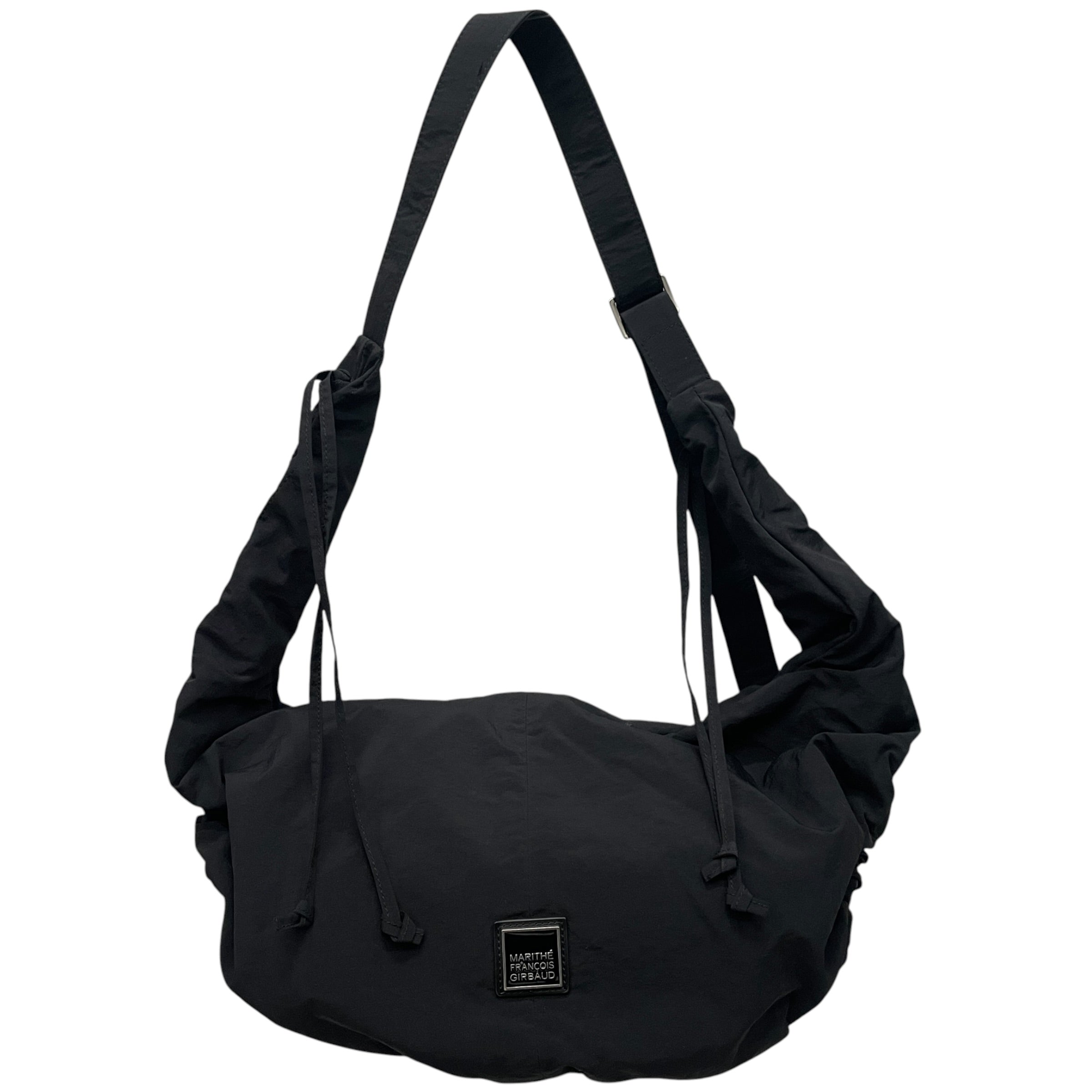 MARITHE FRANCOIS GIRBAUD/Cross Body Bag/Nylon/BLK/ROUCHED CROSSBODY BAG view 1