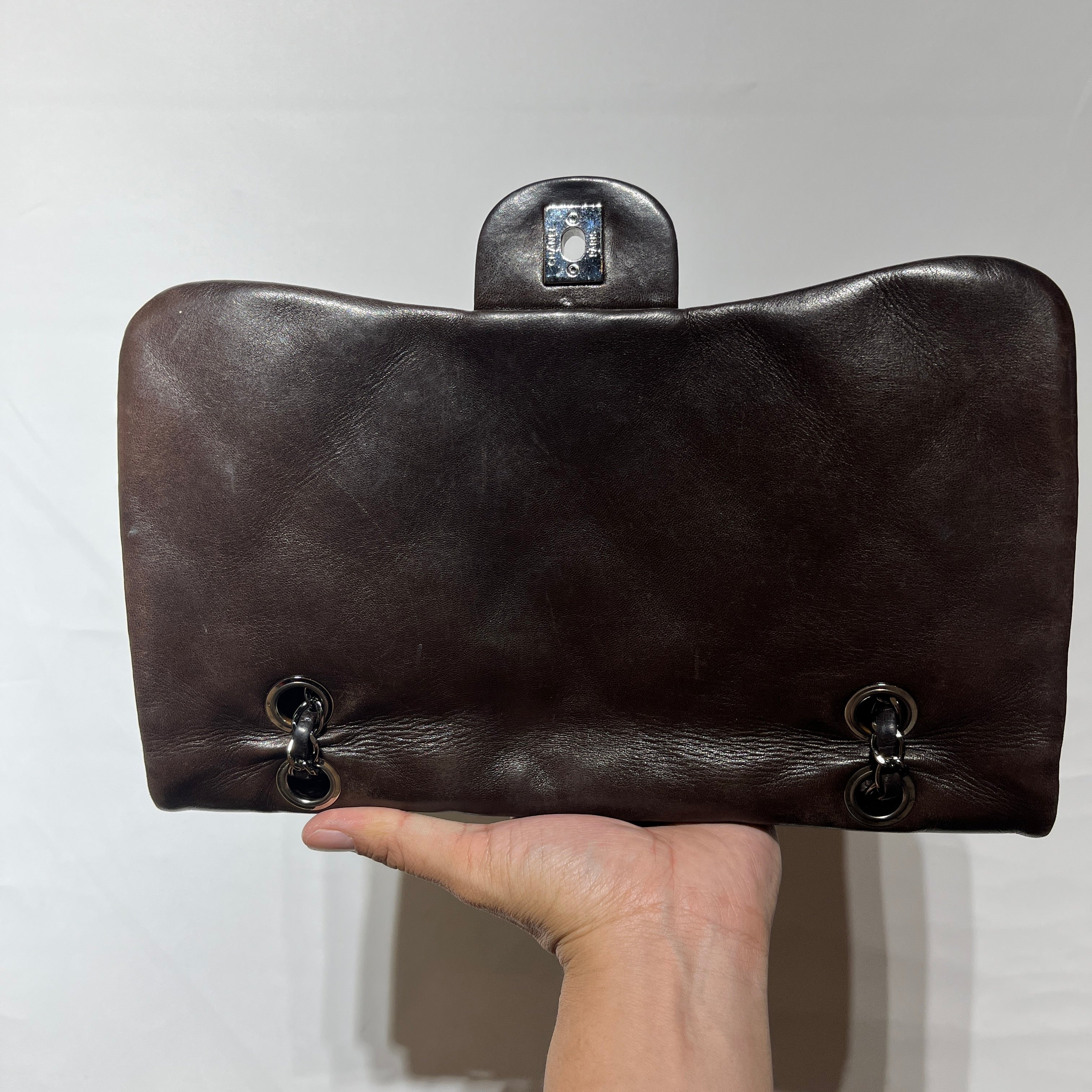 CHANEL/Hand Bag/Leather/BRW/Maxi 3 Accordian Flap view 15