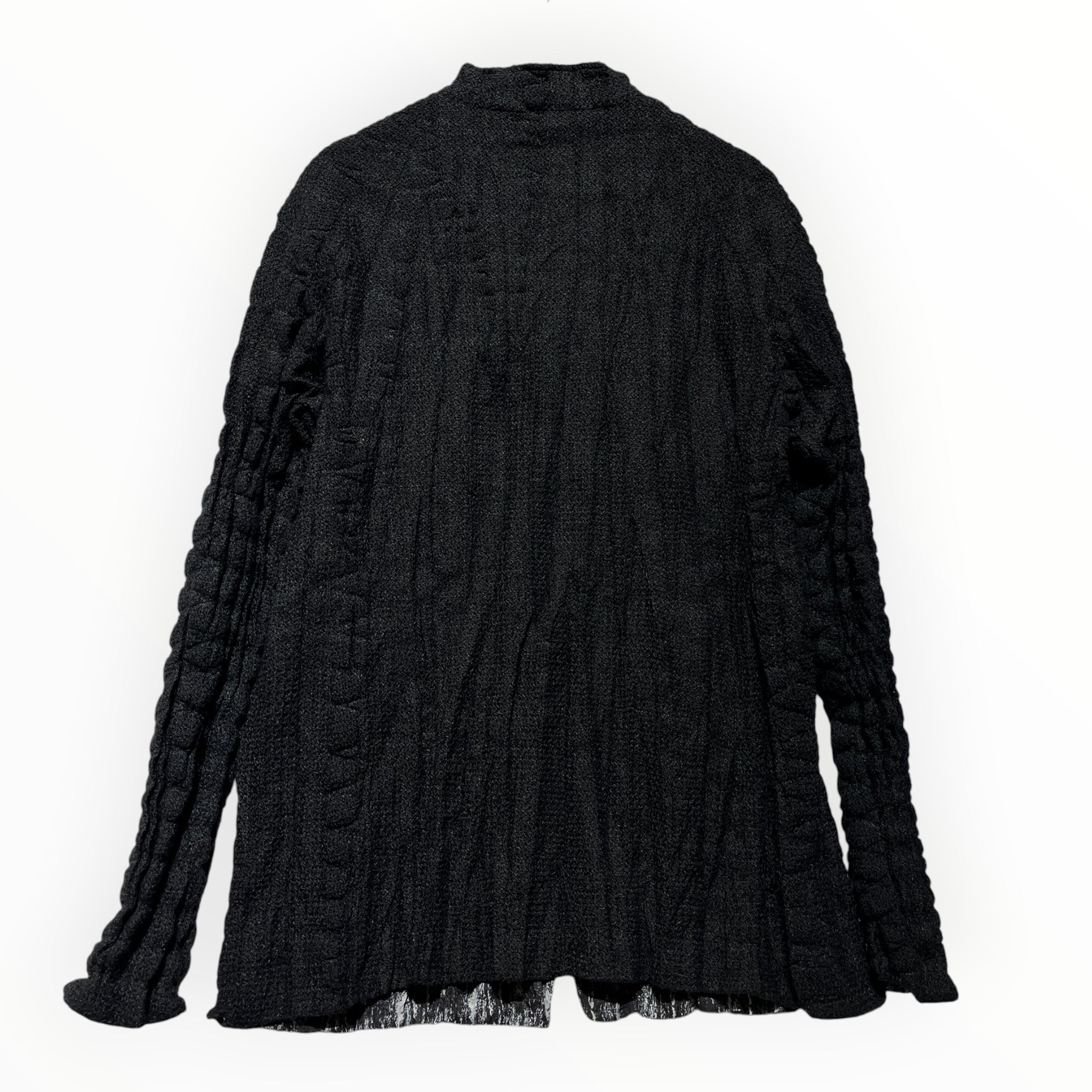 ISSEY MIYAKE MEN/Sweater/Cotton/BLK/Reversible Pleated Button up view 2